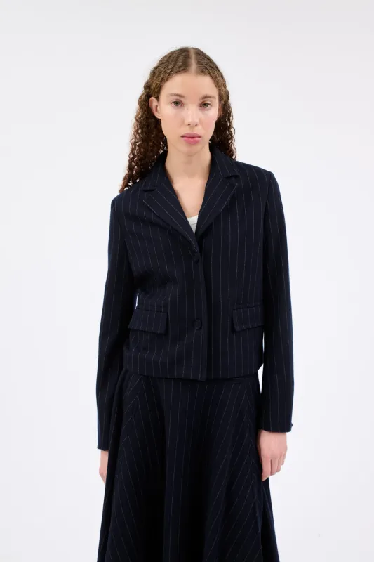 FLANNEL PIN STRIPE Jacke, Navy made by ODEEH