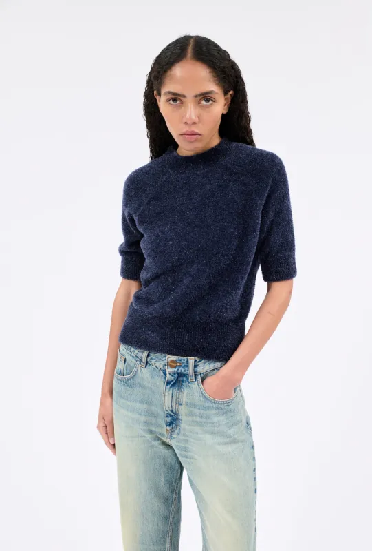 Lurex Knit Pullover, Ink made by ODEEH