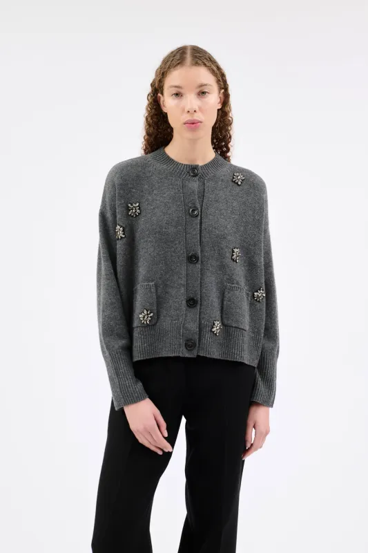 WOOL CASHMERE Cardigan, Flannel Grey made by ODEEH