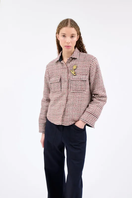 HOUNDS TOOTH Bluse, Caramel made by ODEEH