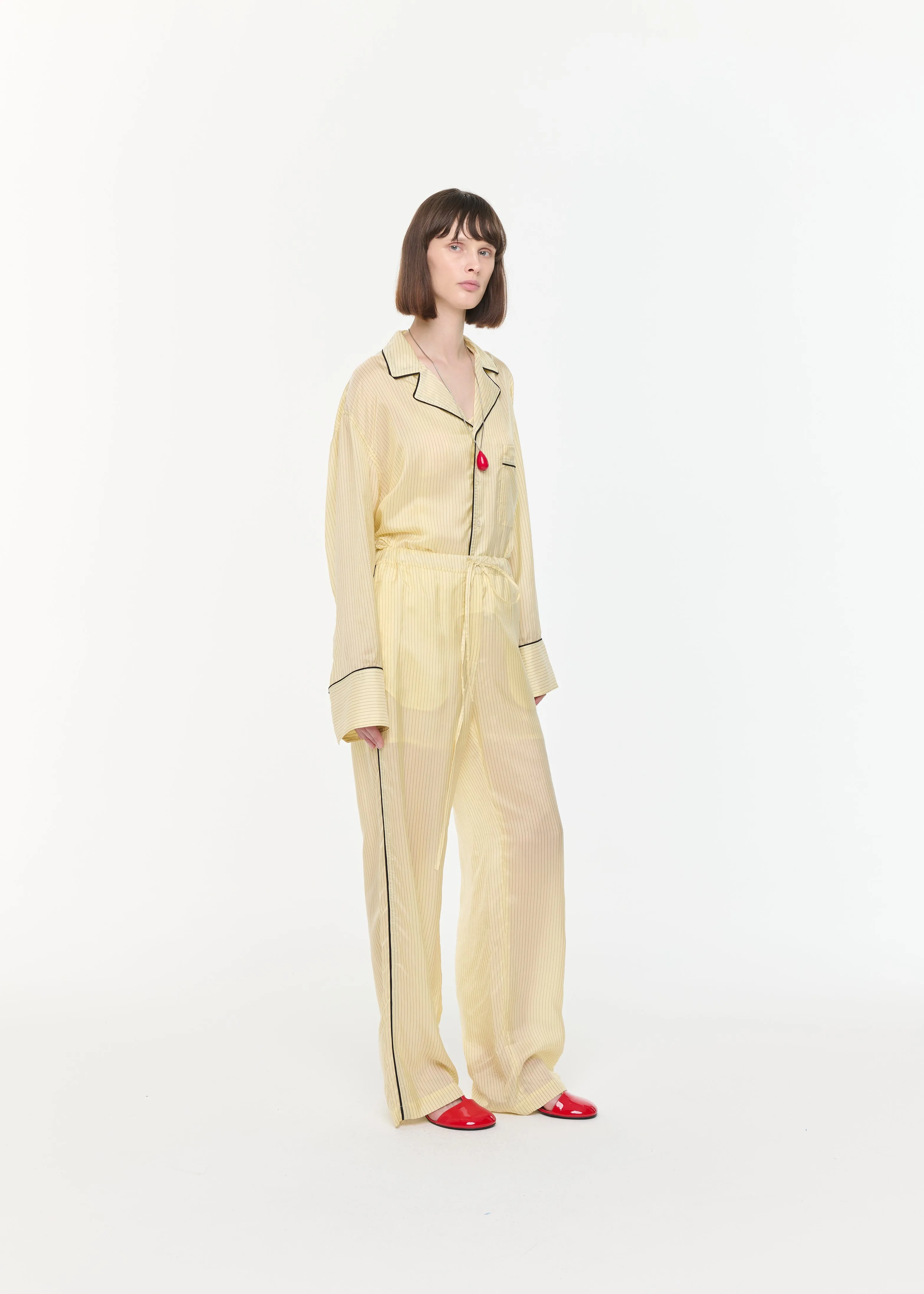 CUPRO STRIPED PANTS sold by Plan C product image thumbnail 3