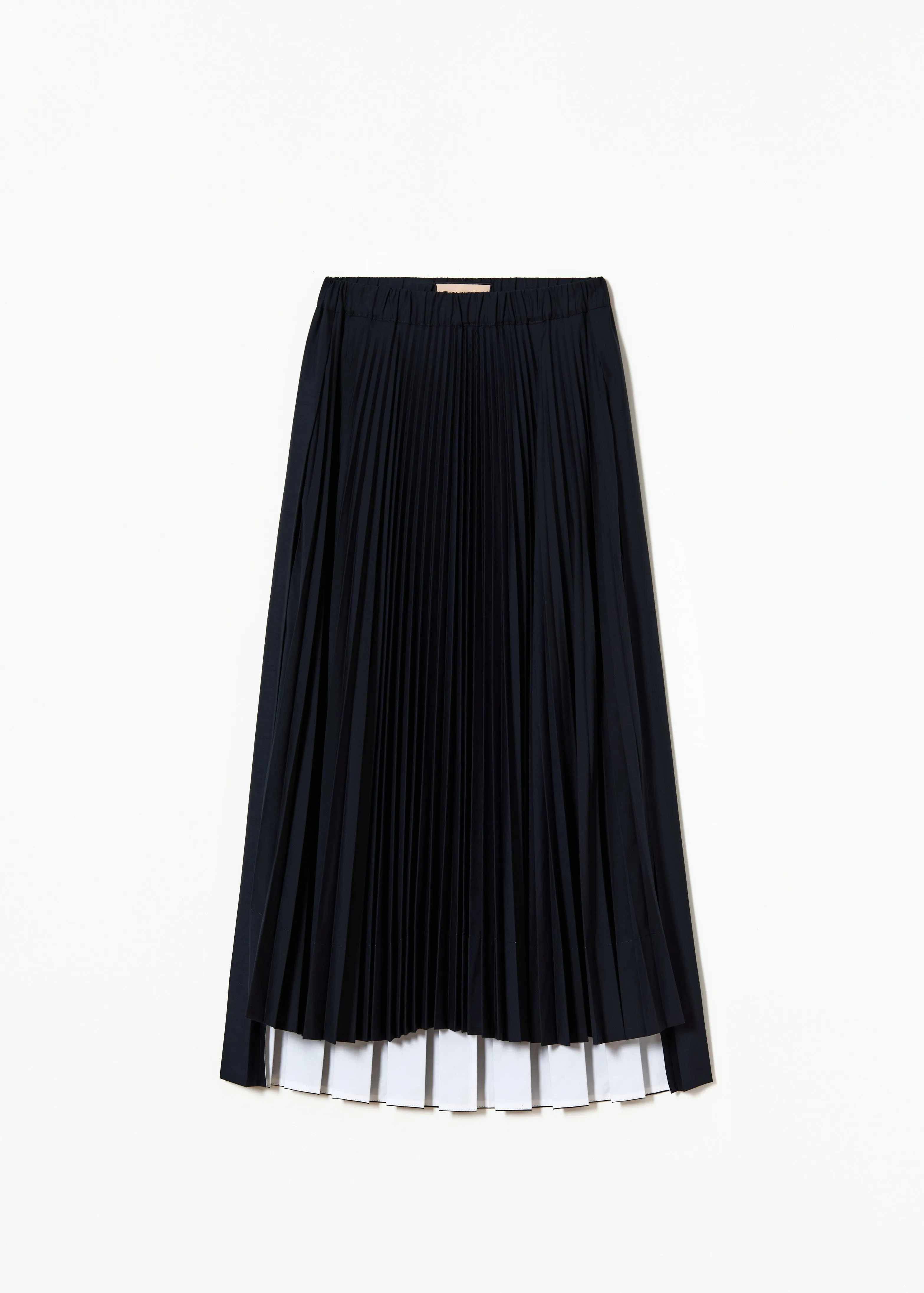 BLUE BLACK PLEATED MIDI SKIRT sold by Plan C