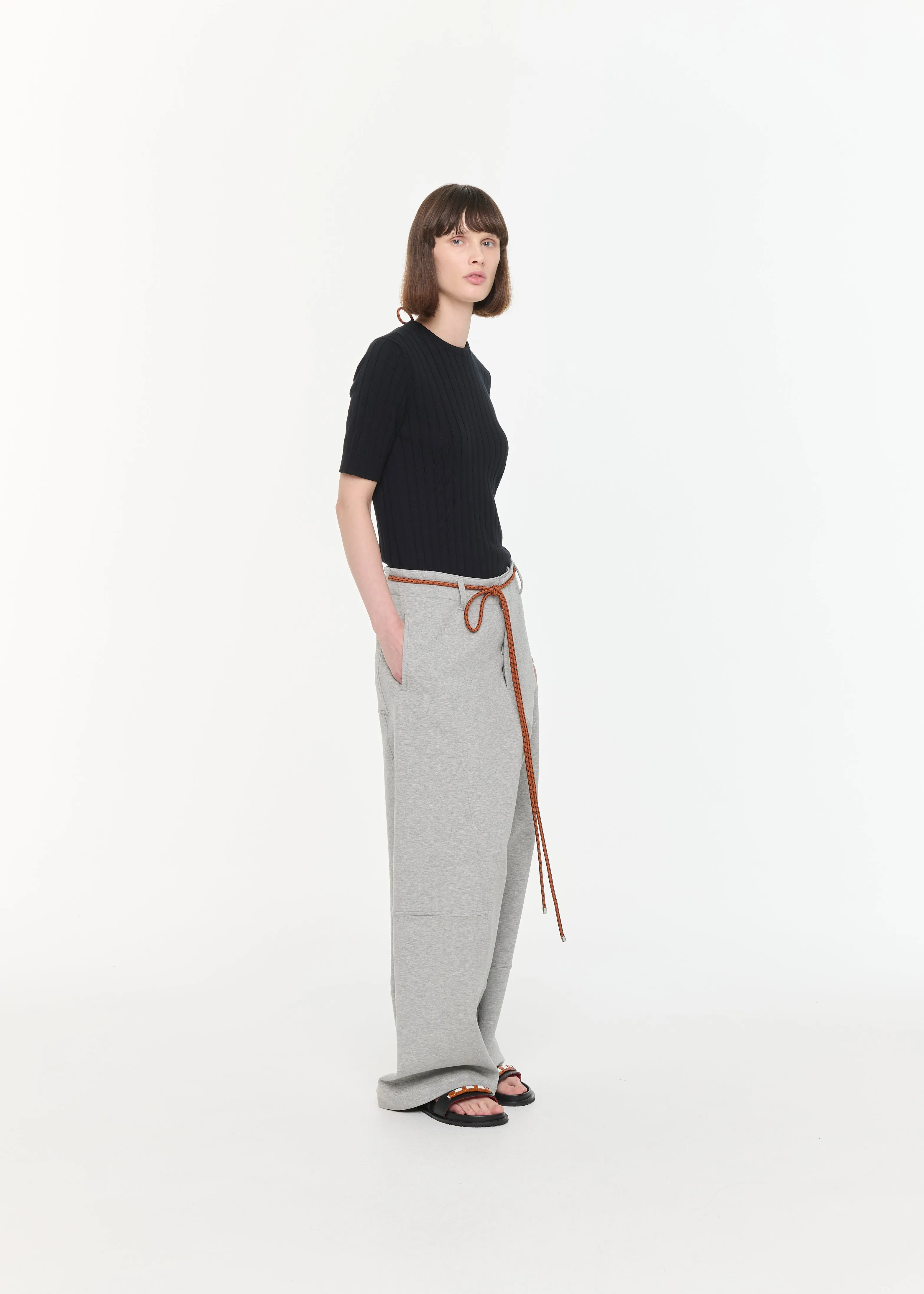 WIDE LEG MELANGE PANTS sold by Plan C product image thumbnail 3