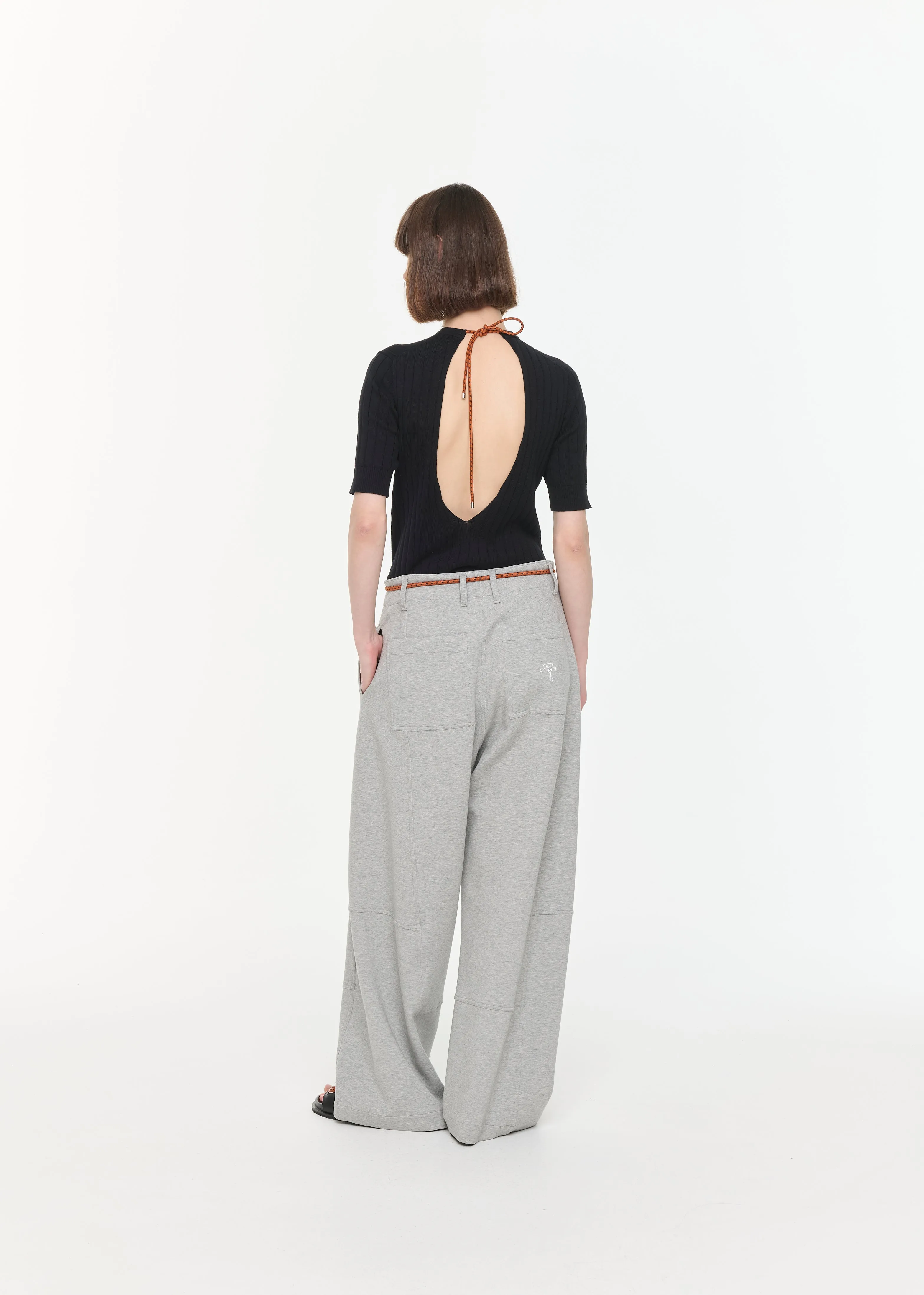 WIDE LEG MELANGE PANTS sold by Plan C product image thumbnail 5