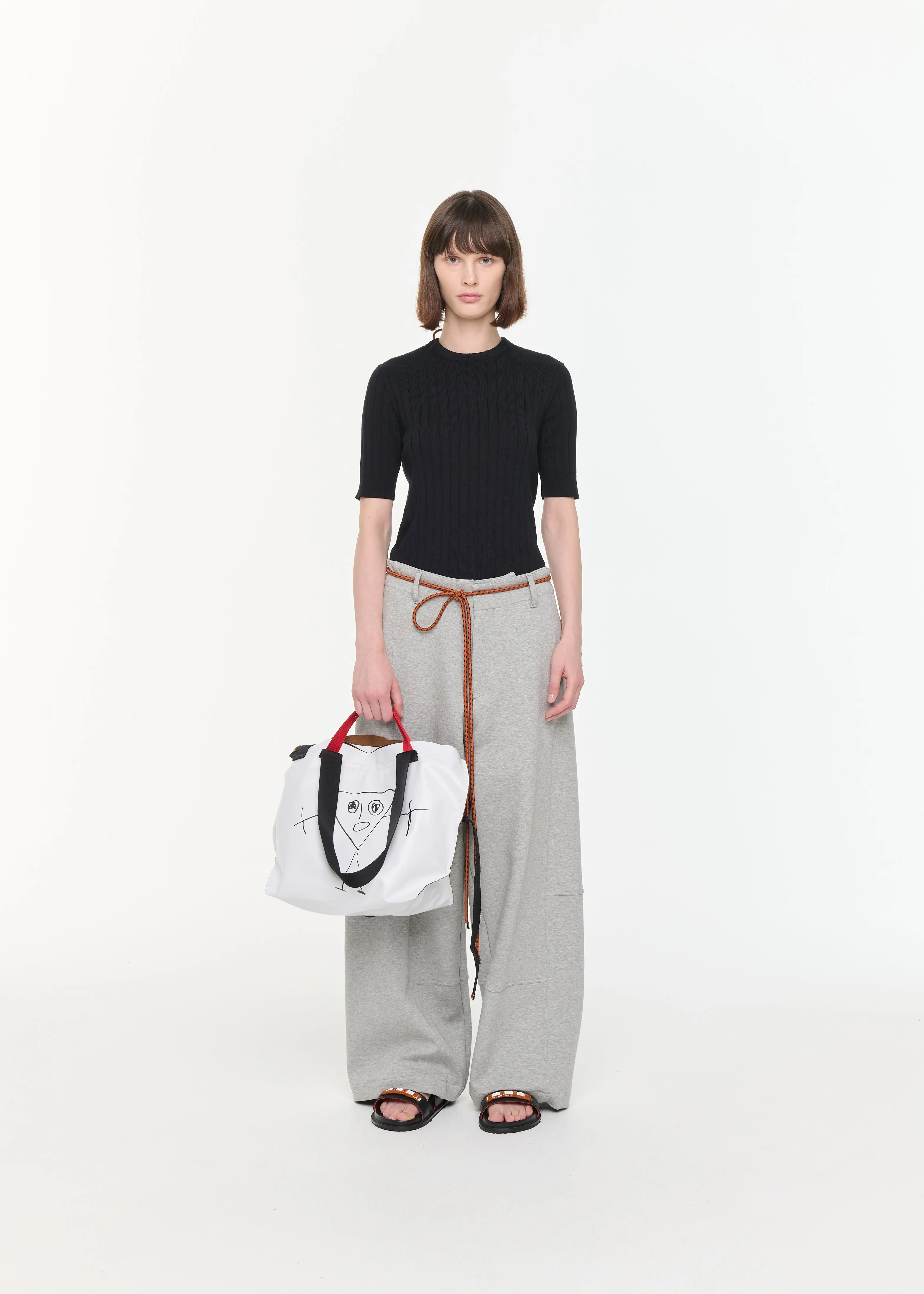 WIDE LEG MELANGE PANTS sold by Plan C product image thumbnail 2