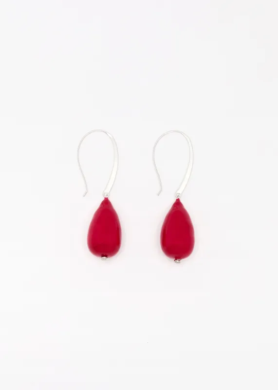 RED PAPER DROP EARRINGS made by Plan C