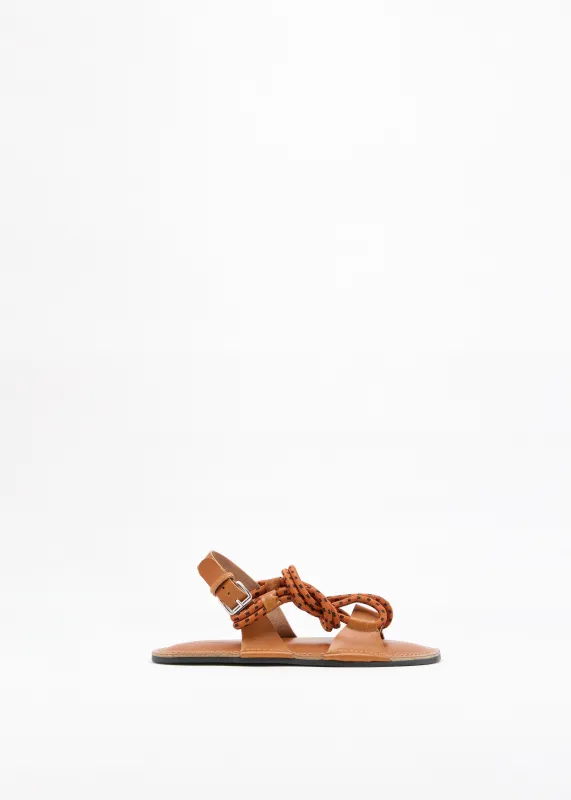 TOBACCO AND BLACK LEATHER SANDALS made by Plan C