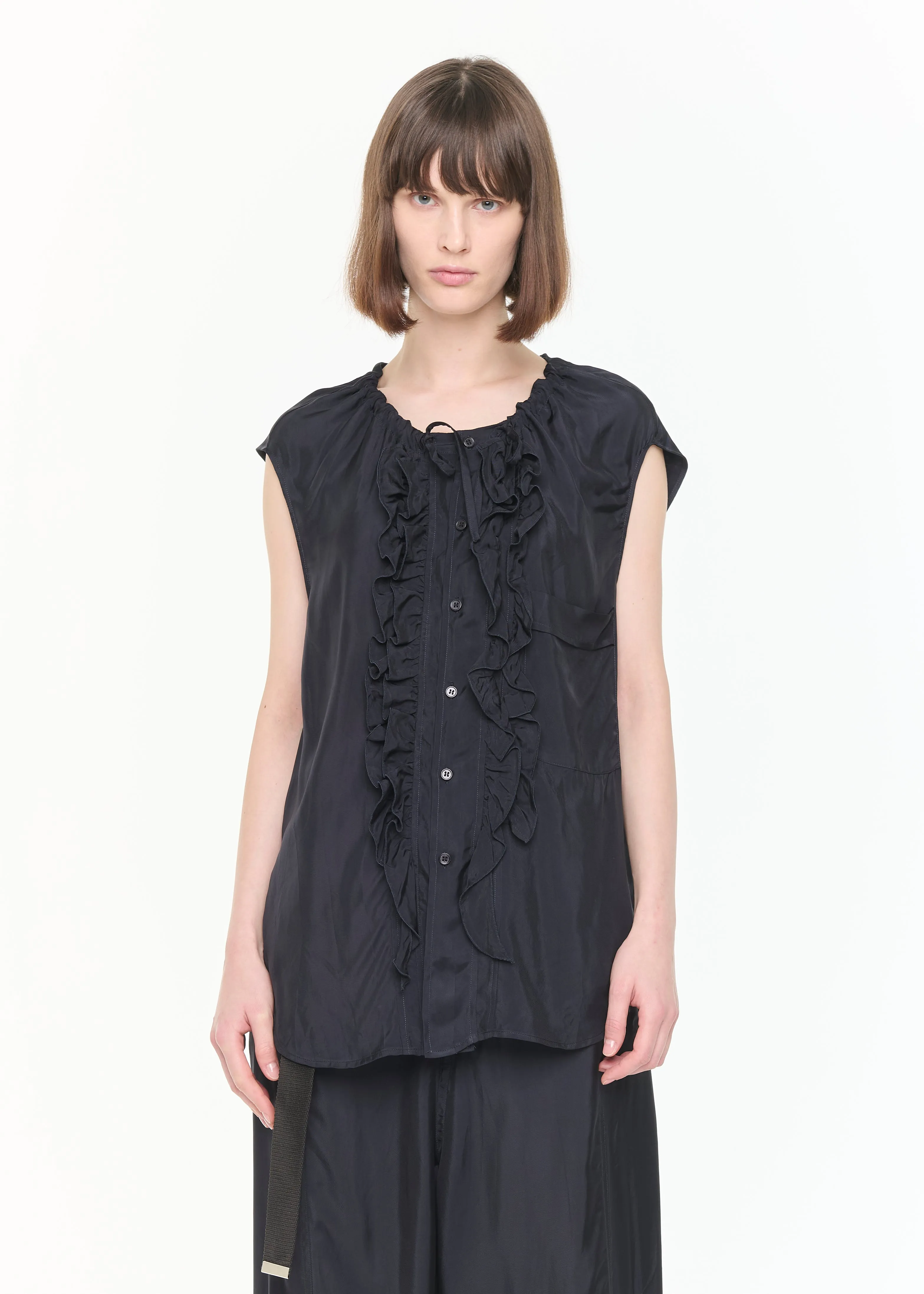 RUFFLED SLEEVELESS TOP sold by Plan C product image thumbnail 3