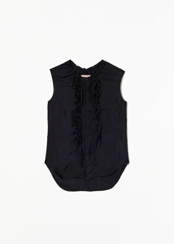 RUFFLED SLEEVELESS TOP made by Plan C