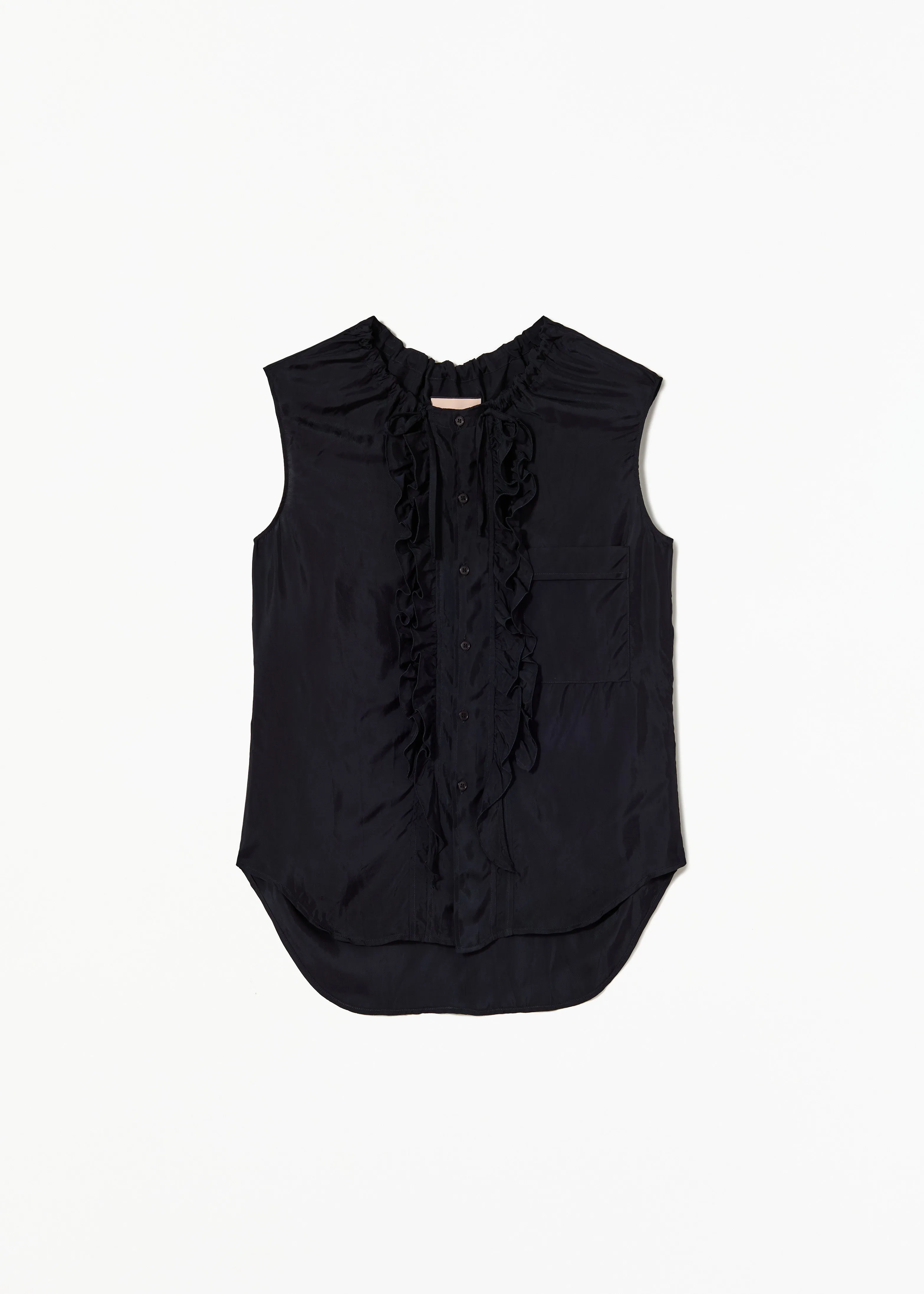 RUFFLED SLEEVELESS TOP sold by Plan C
