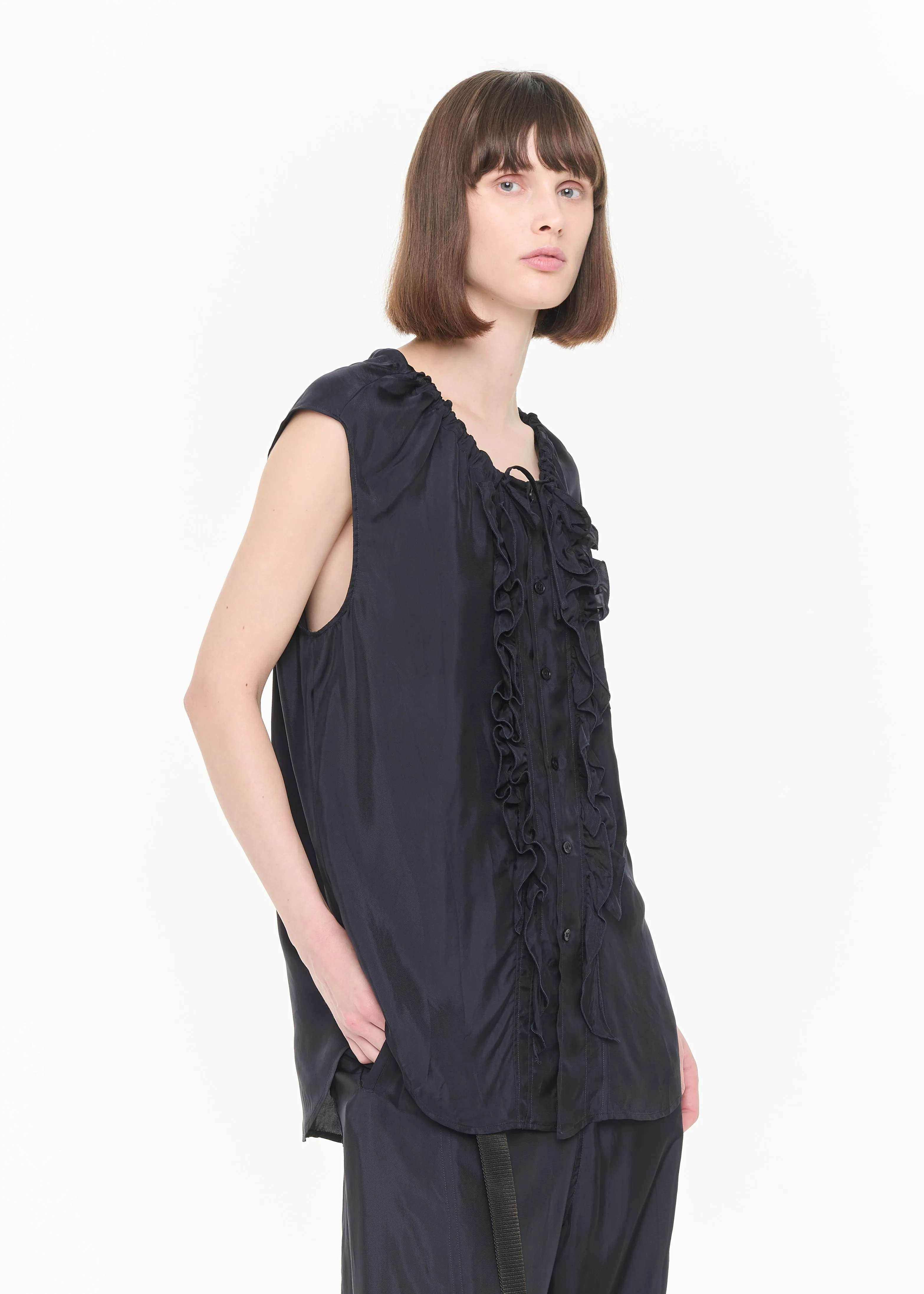 RUFFLED SLEEVELESS TOP sold by Plan C product image thumbnail 4