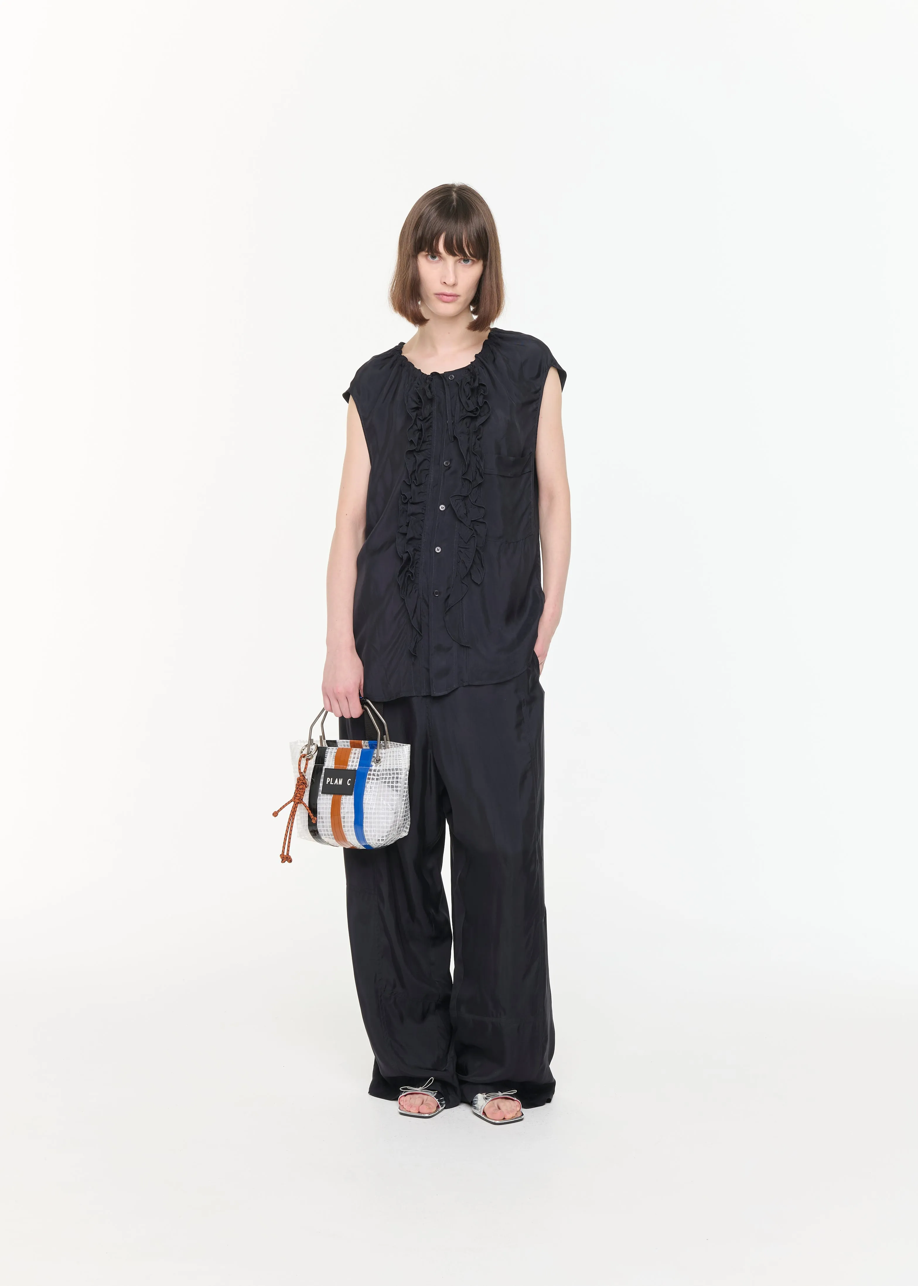 RUFFLED SLEEVELESS TOP sold by Plan C product image thumbnail 2