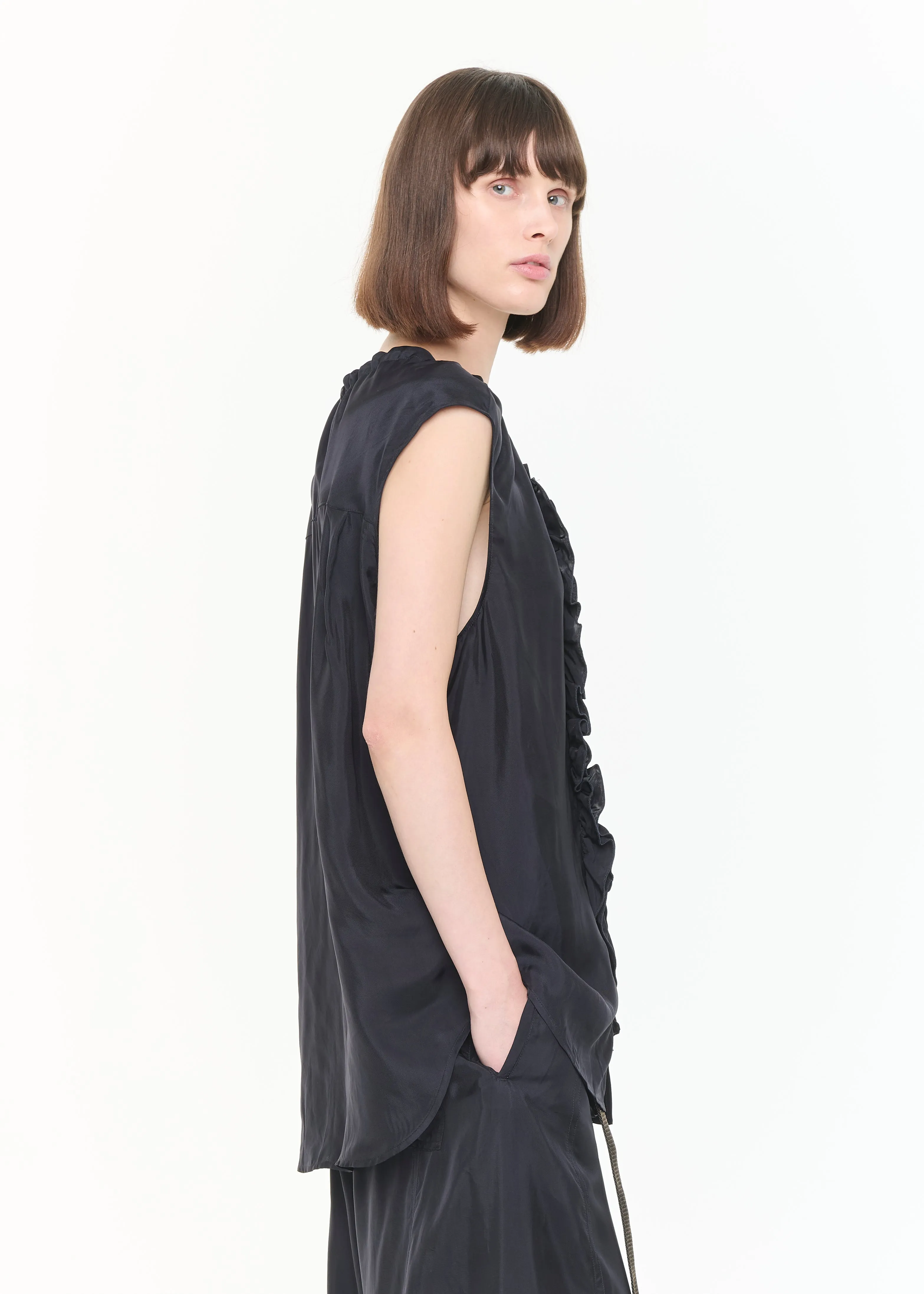 RUFFLED SLEEVELESS TOP sold by Plan C product image thumbnail 5