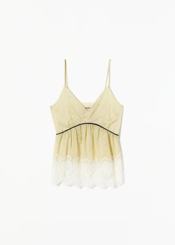 LACE HEM STRIPED TOP made by Plan C