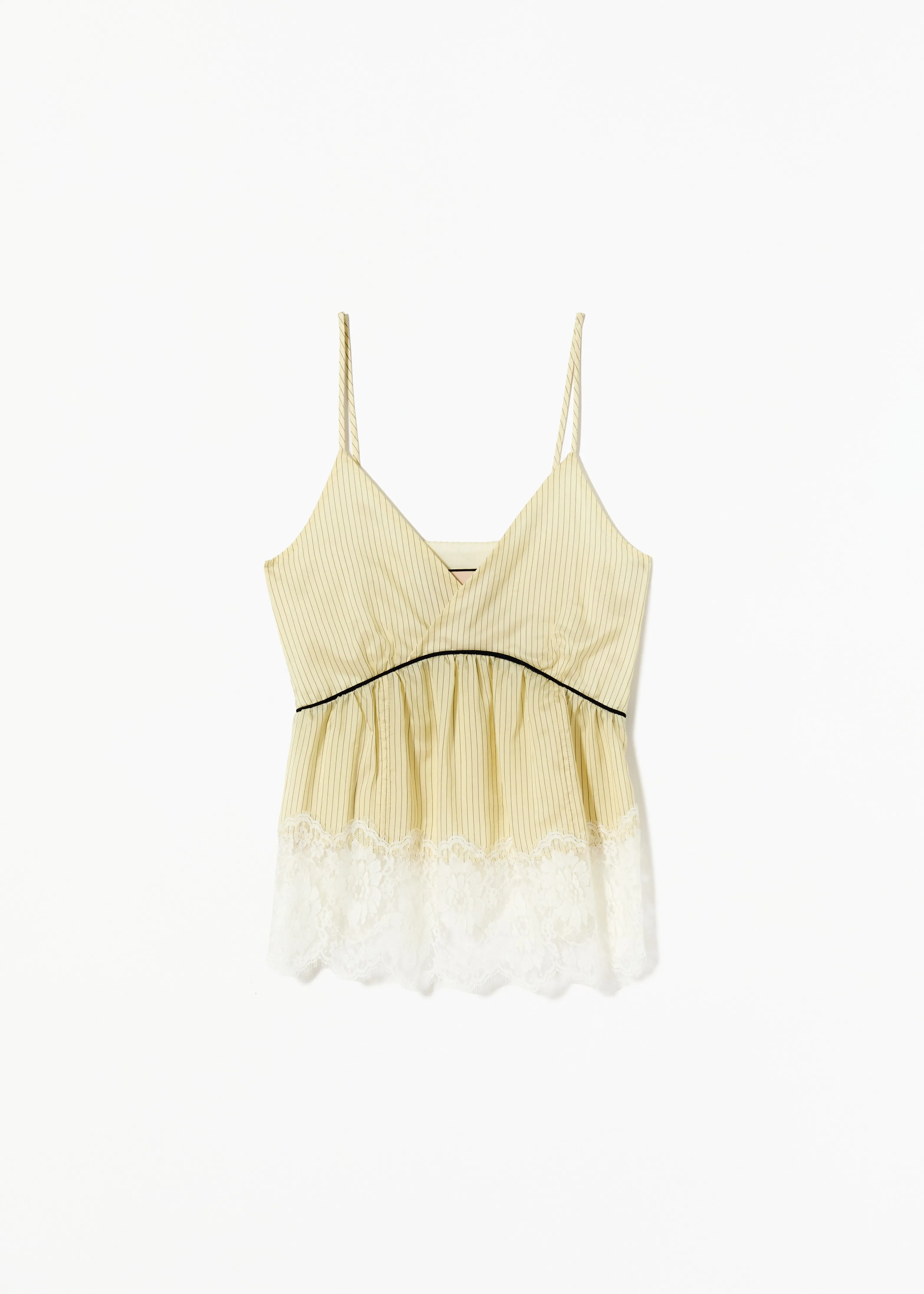 LACE HEM STRIPED TOP sold by Plan C