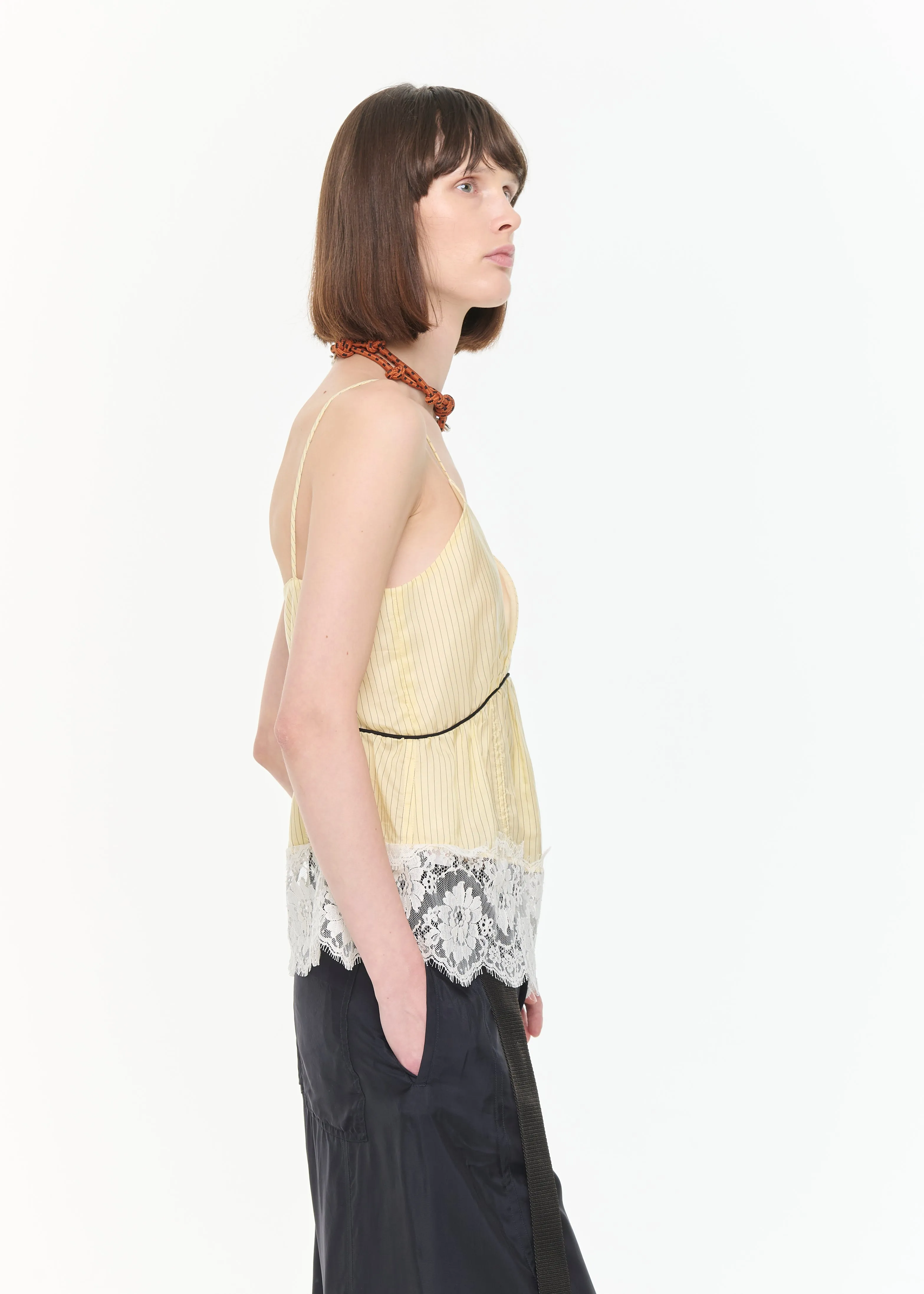 LACE HEM STRIPED TOP sold by Plan C product image thumbnail 5