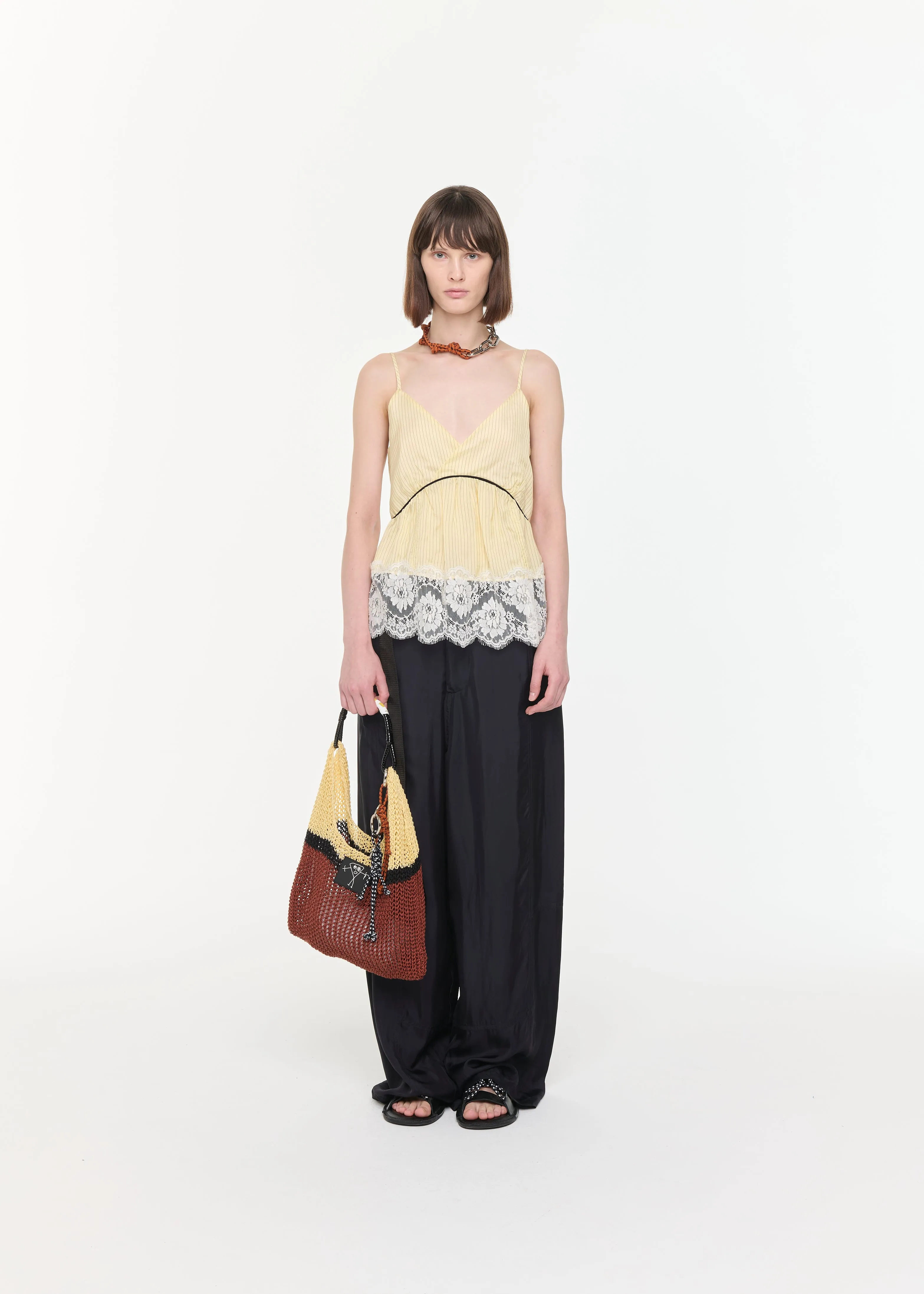 LACE HEM STRIPED TOP sold by Plan C product image thumbnail 2