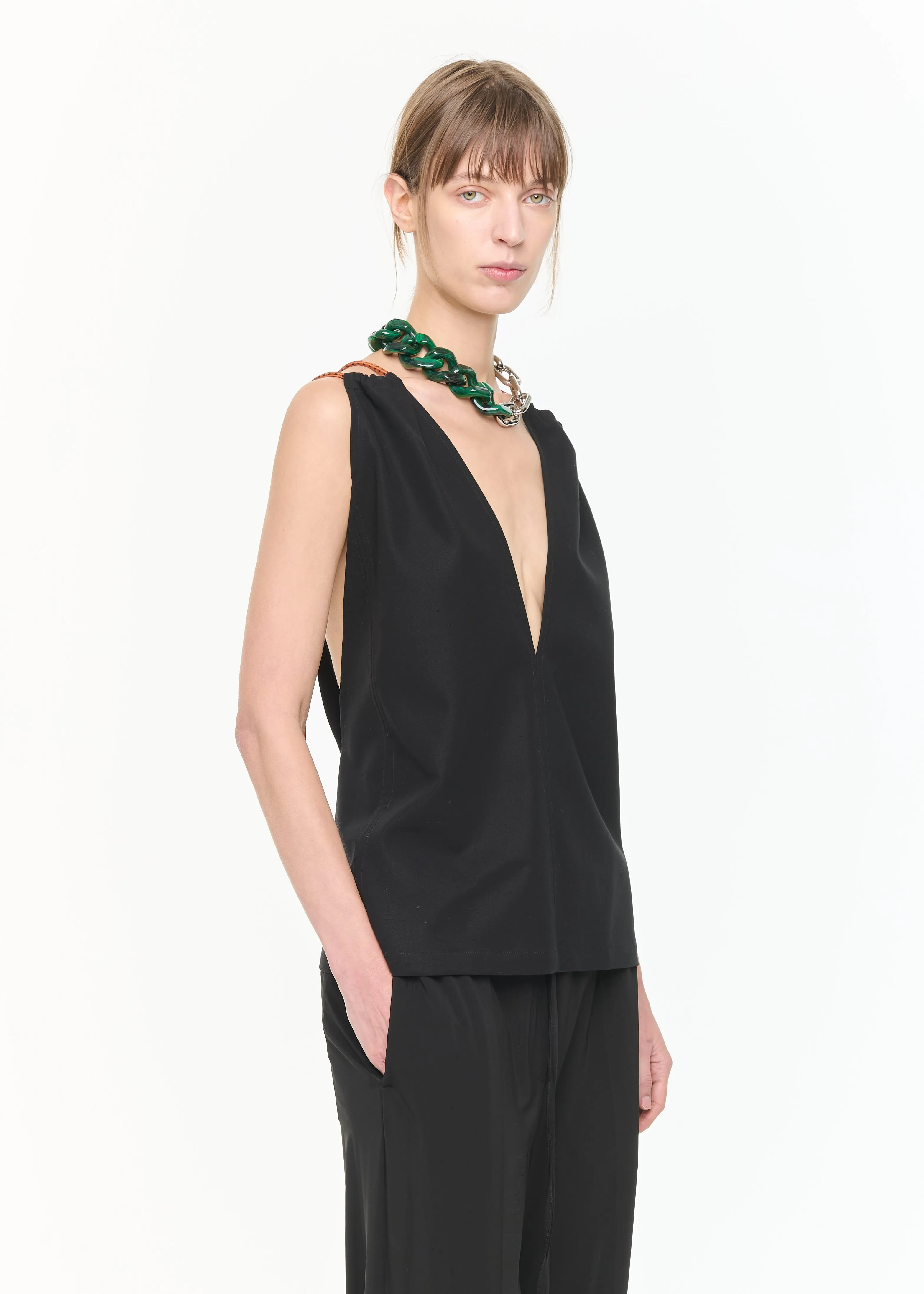 V-NECK CREPE TOP sold by Plan C product image thumbnail 4