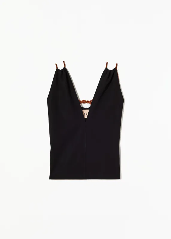 V-NECK CREPE TOP made by Plan C