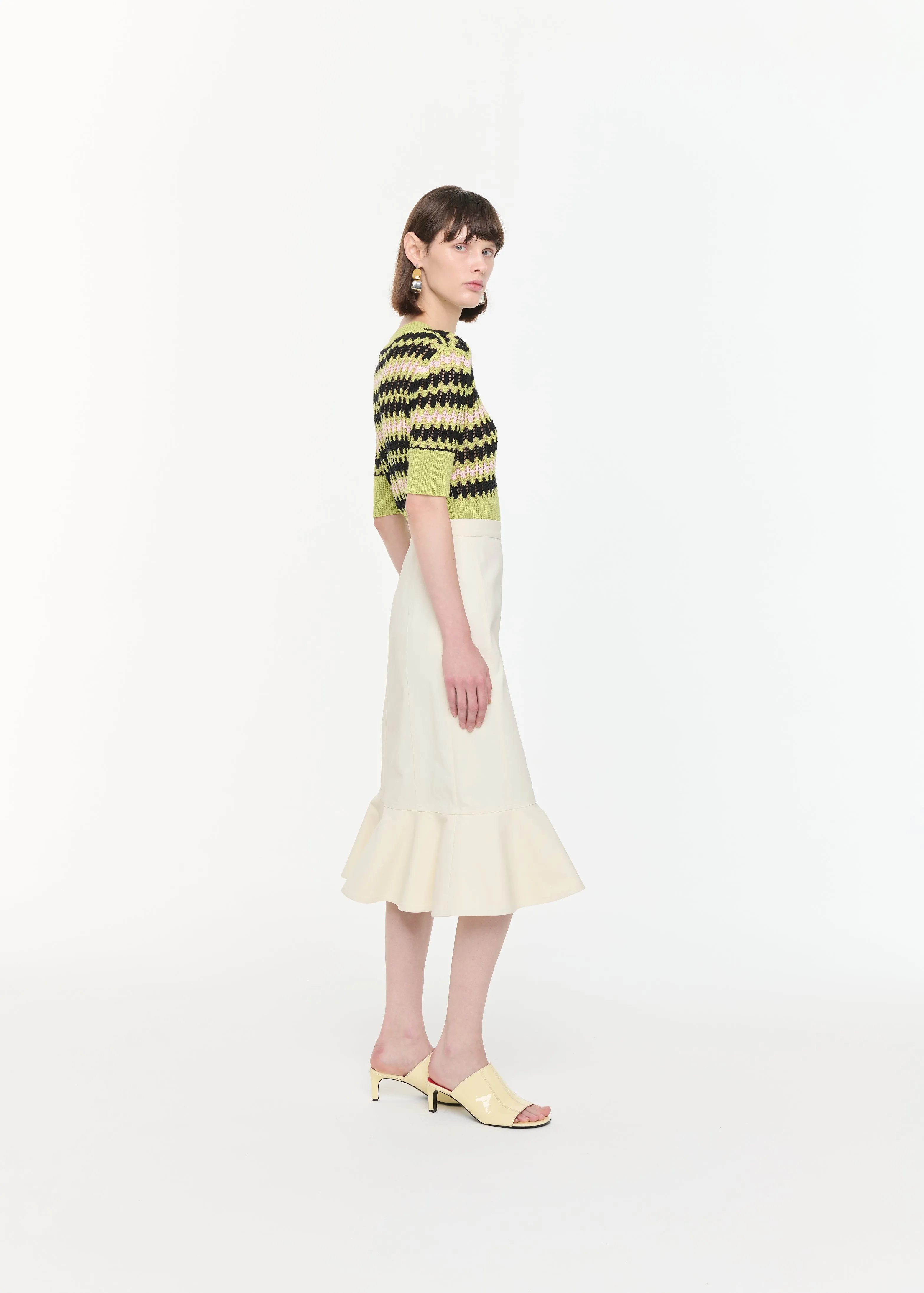 MIDI SKIRT WITH RUFFLED HEMLINE sold by Plan C product image thumbnail 4