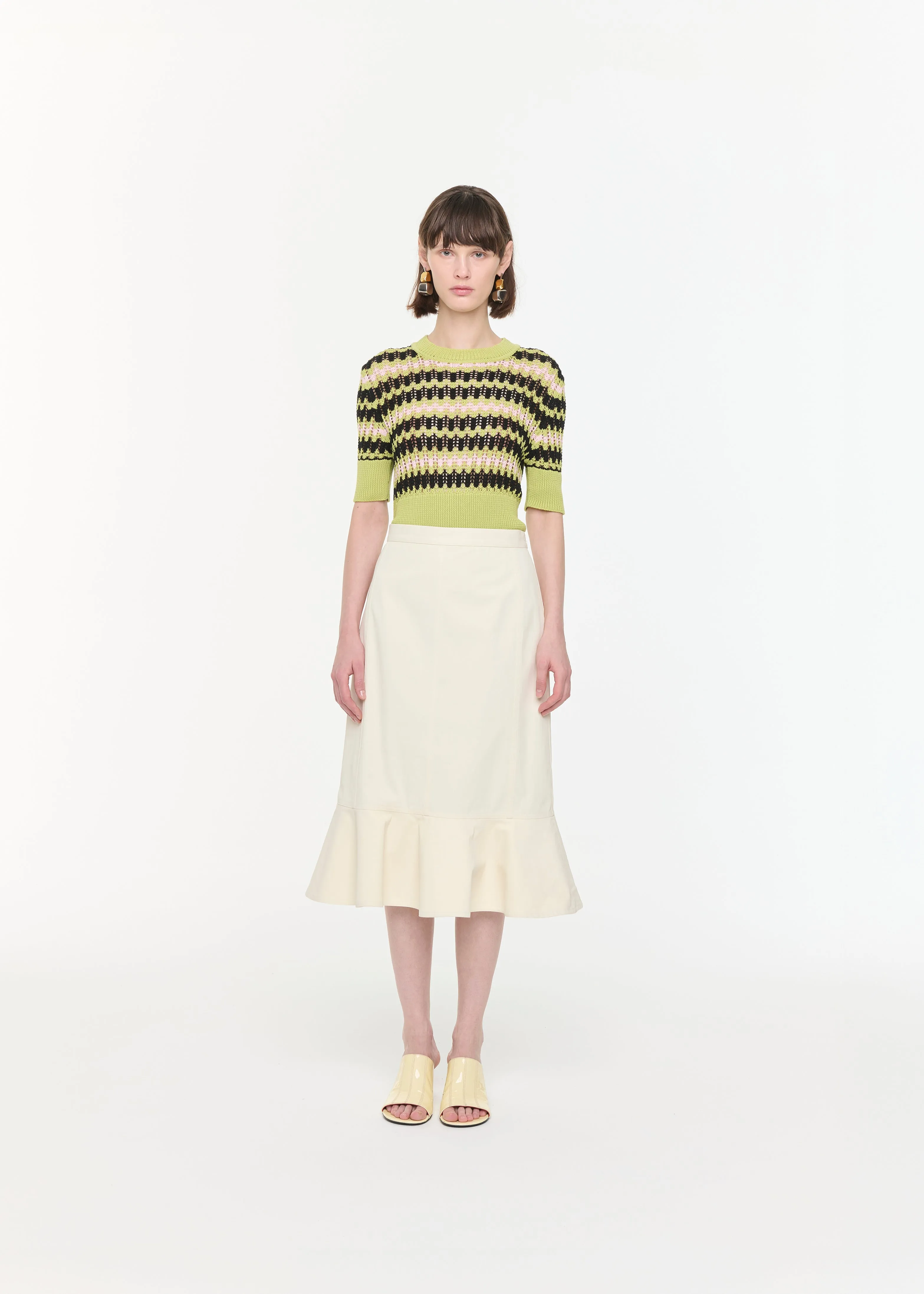 MIDI SKIRT WITH RUFFLED HEMLINE sold by Plan C product image thumbnail 2