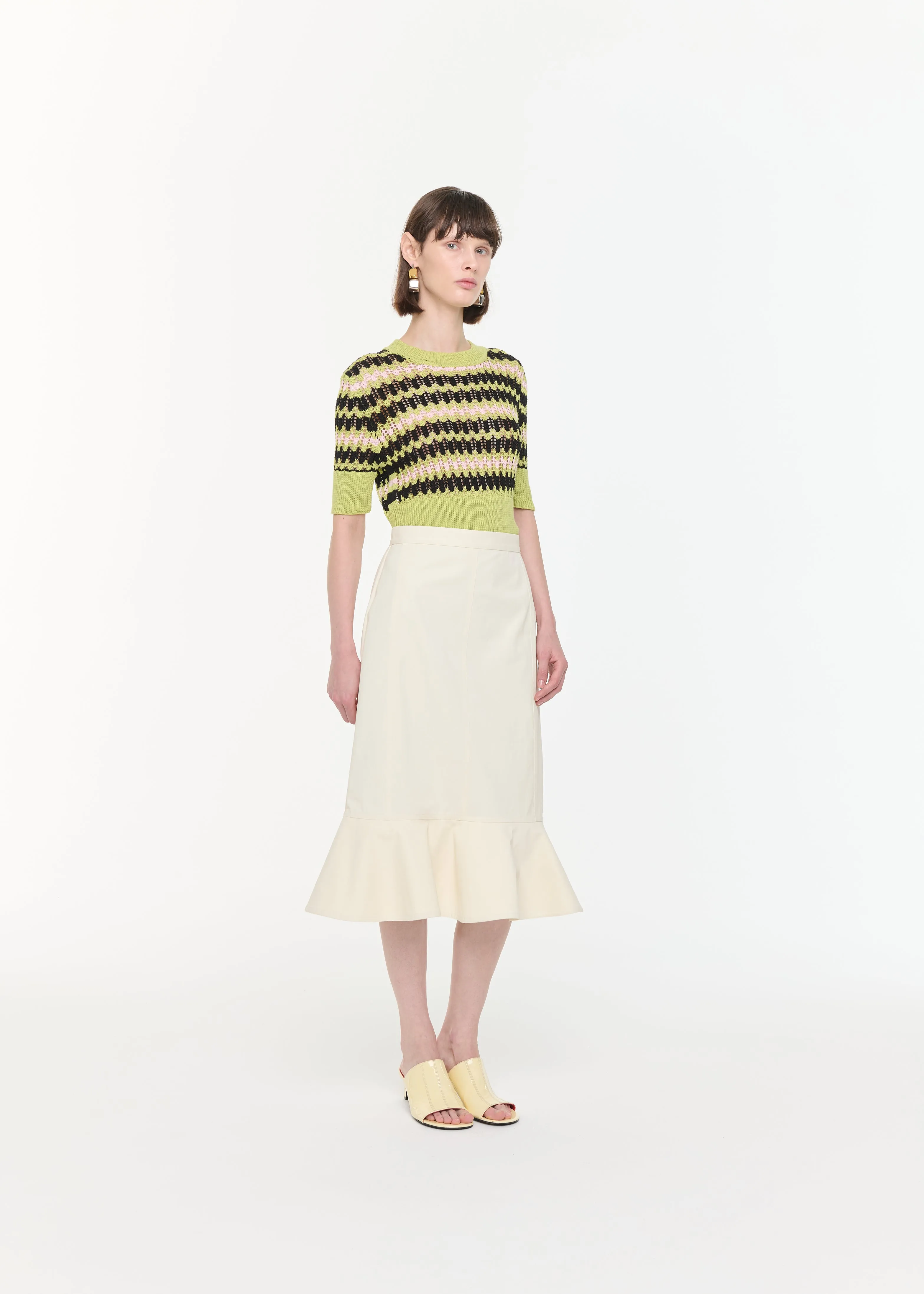 MIDI SKIRT WITH RUFFLED HEMLINE sold by Plan C product image thumbnail 3