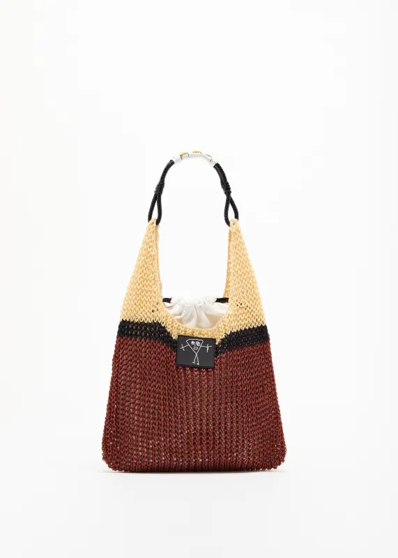 BLACK BRICK LINEN MESH BAG made by Plan C