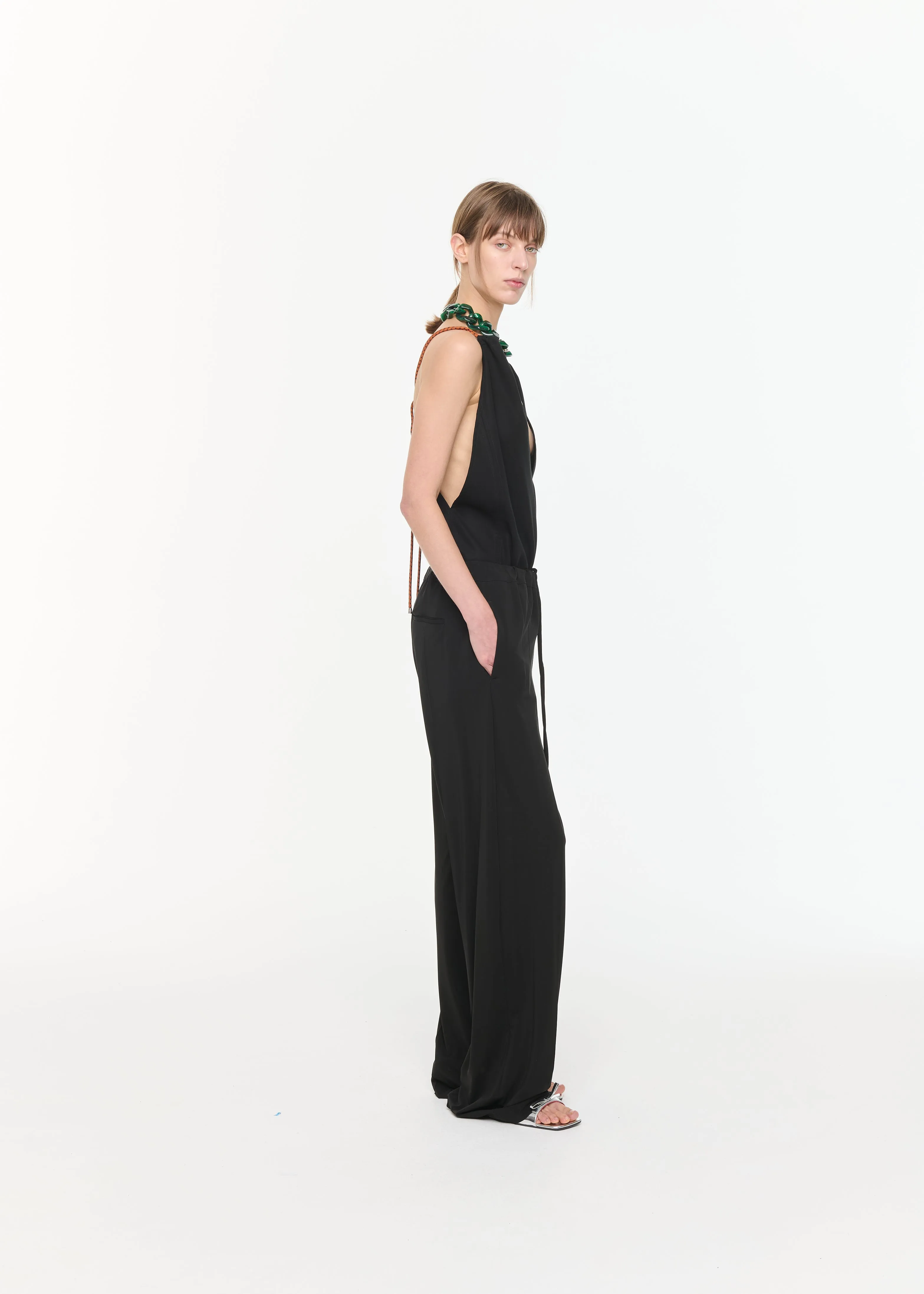 BLACK VISCOSE PANTS sold by Plan C product image thumbnail 4