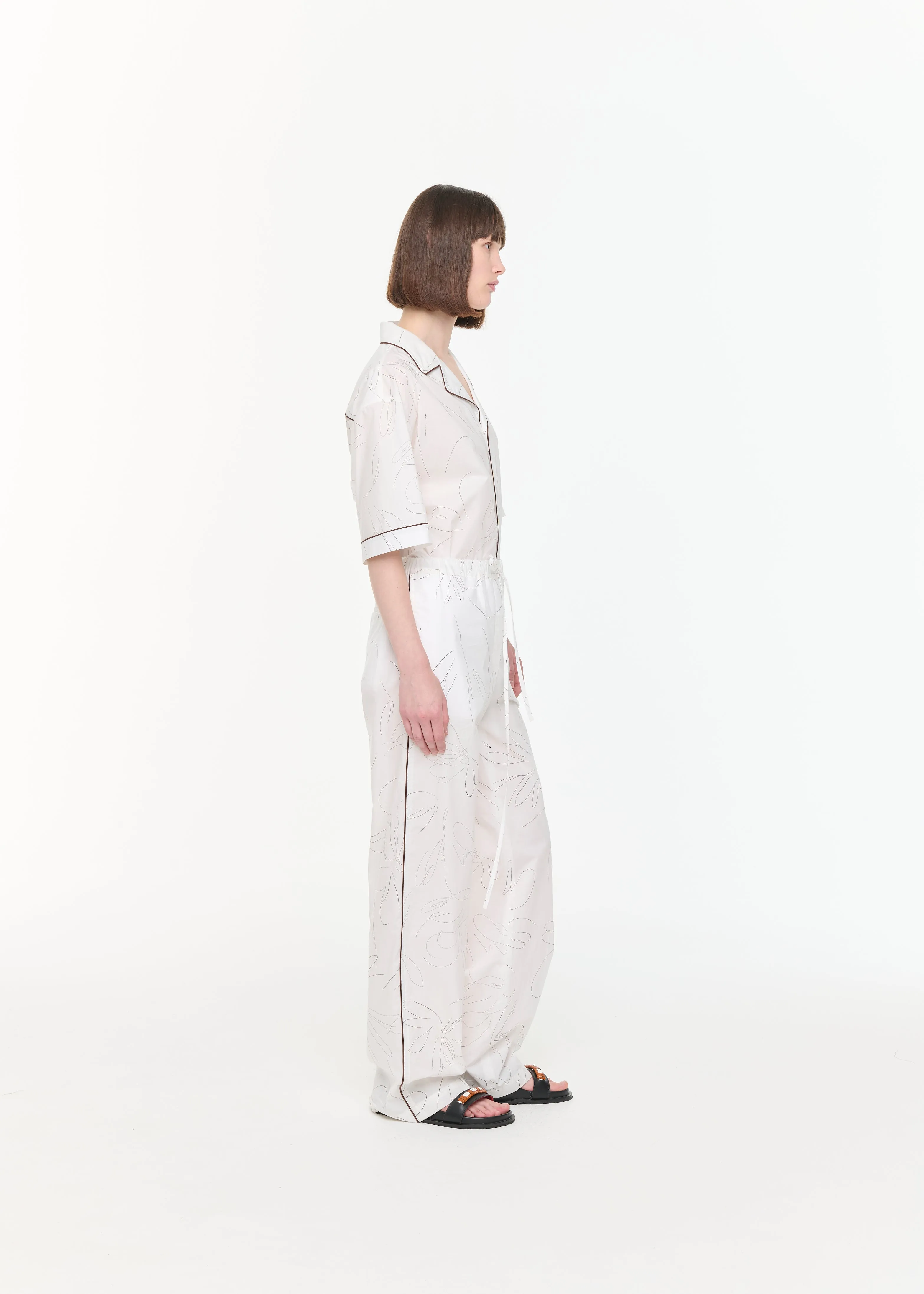 WHITE FLORAL COTTON PANTS sold by Plan C product image thumbnail 3