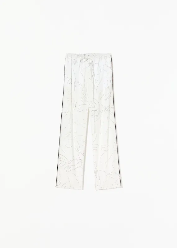 WHITE FLORAL COTTON PANTS sold by Plan C