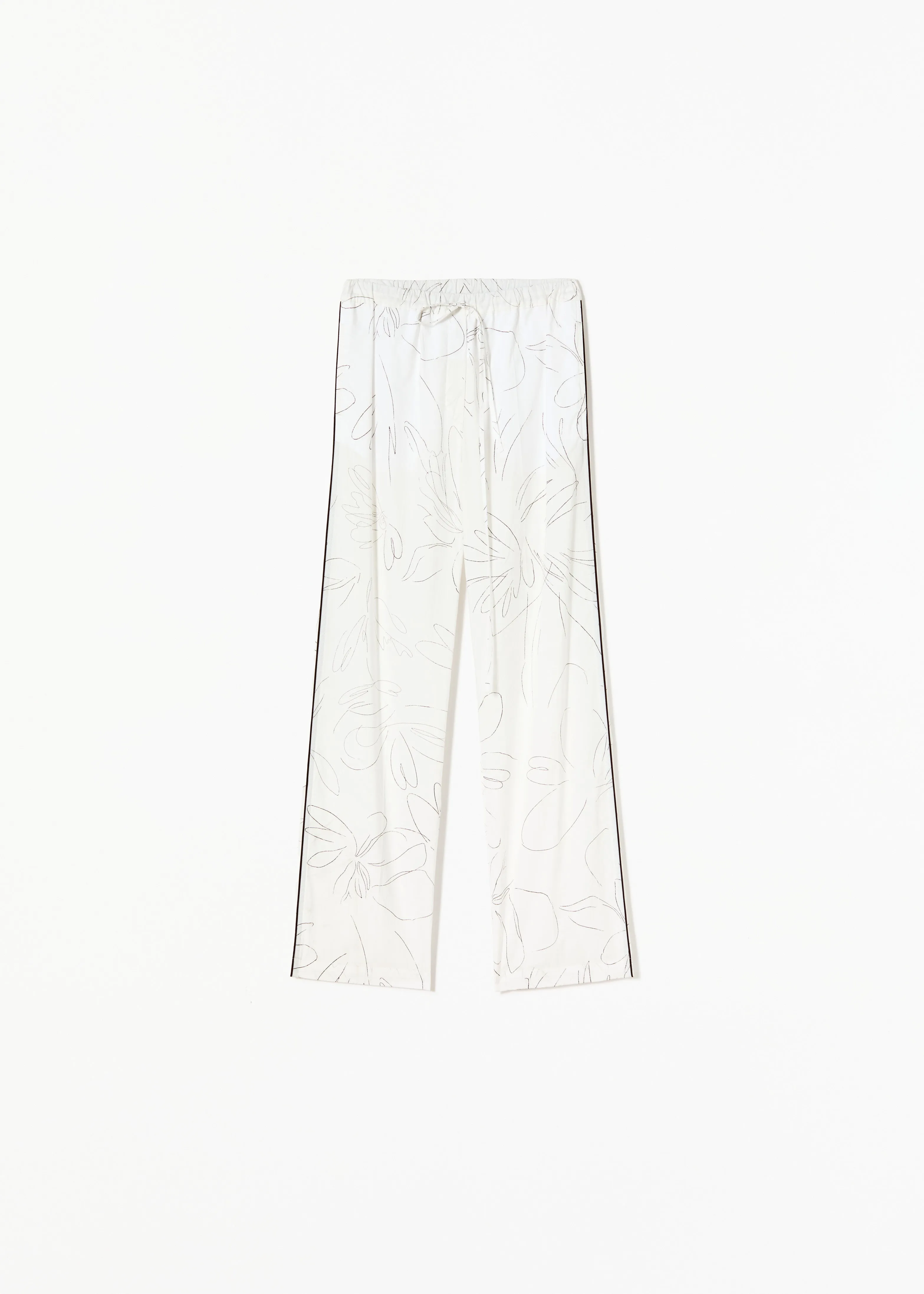 WHITE FLORAL COTTON PANTS sold by Plan C