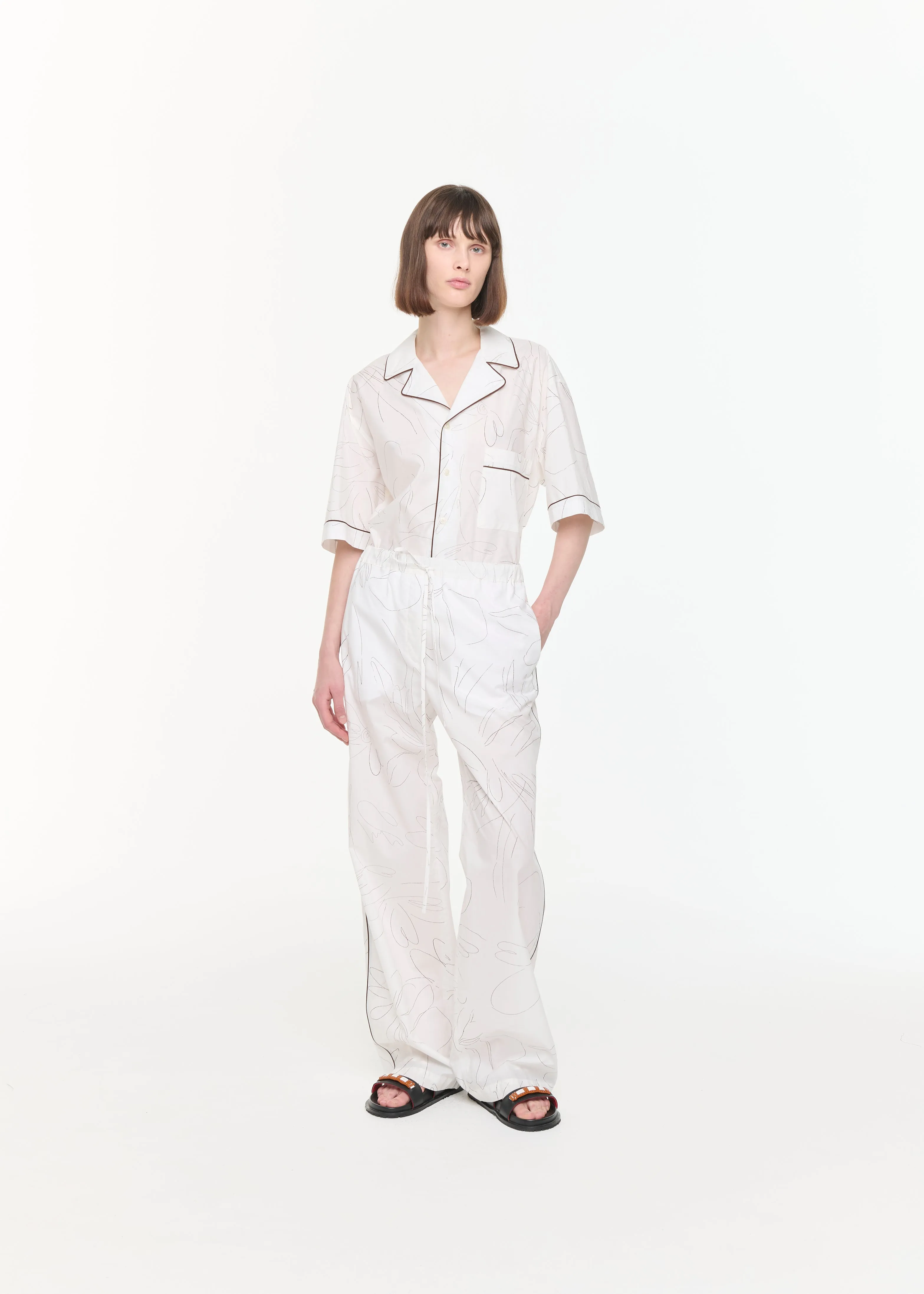 WHITE FLORAL COTTON PANTS sold by Plan C product image thumbnail 2