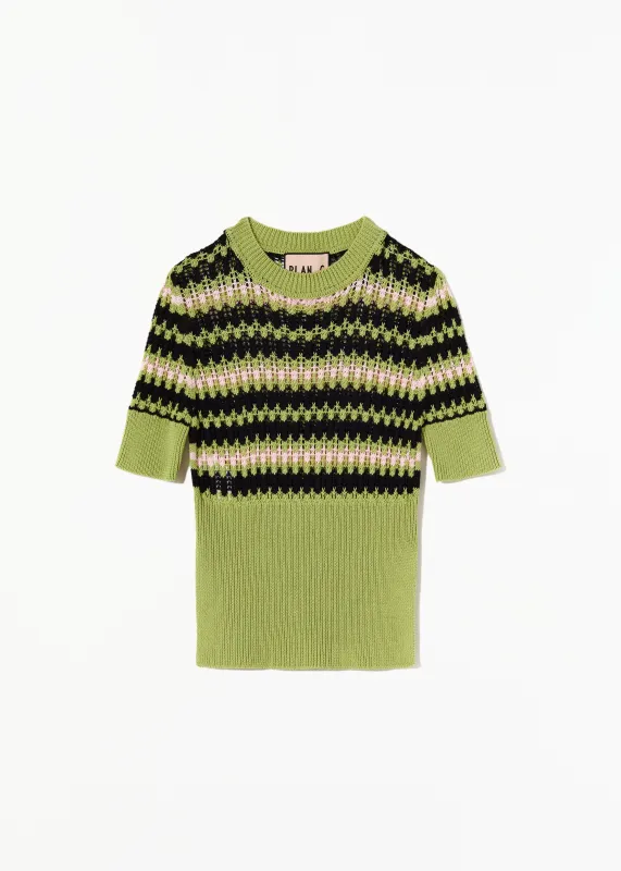SHORT SLEEVES GREEN CREWNECK made by Plan C