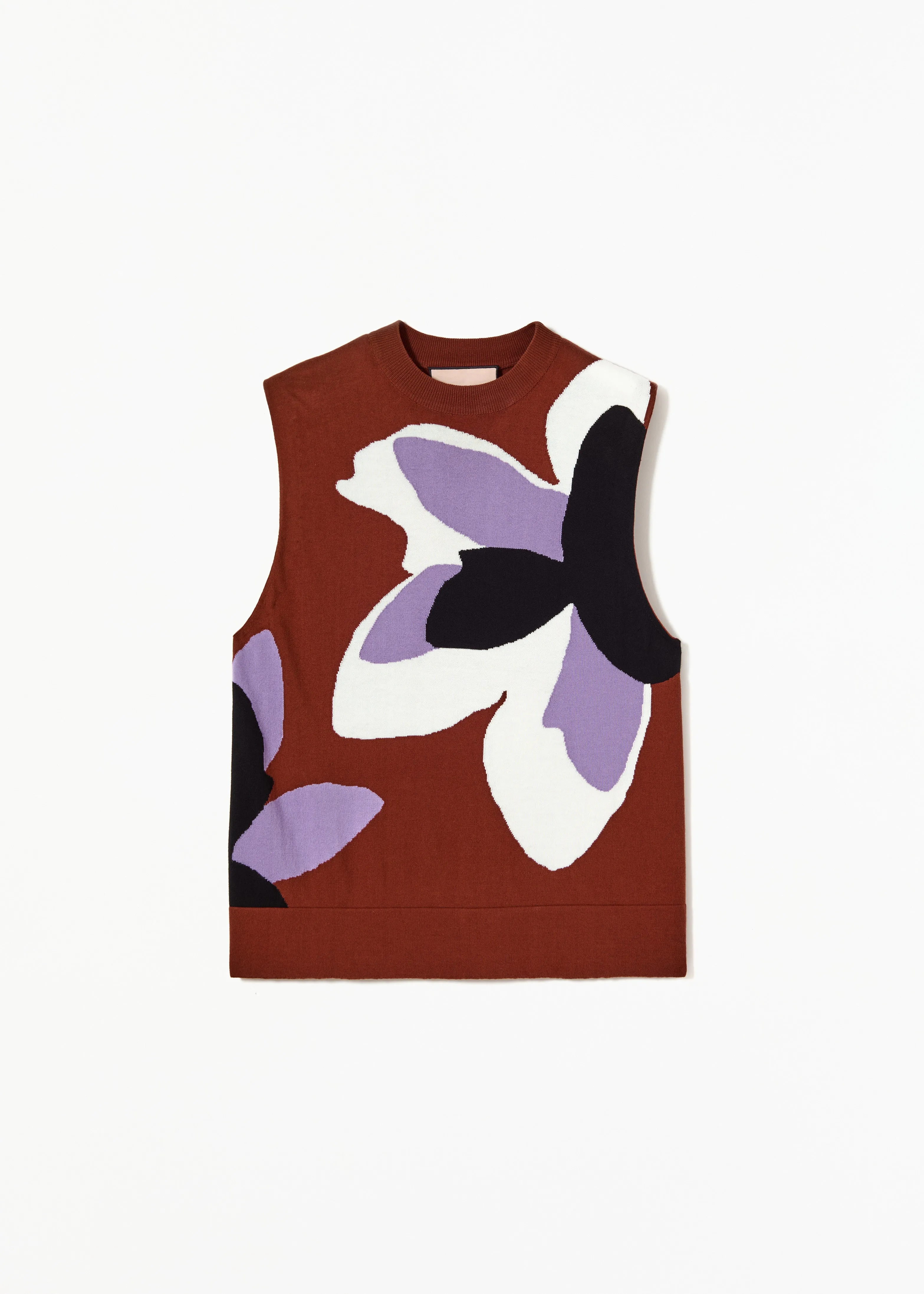 FLOWER INTARSIA COTTON VEST sold by Plan C