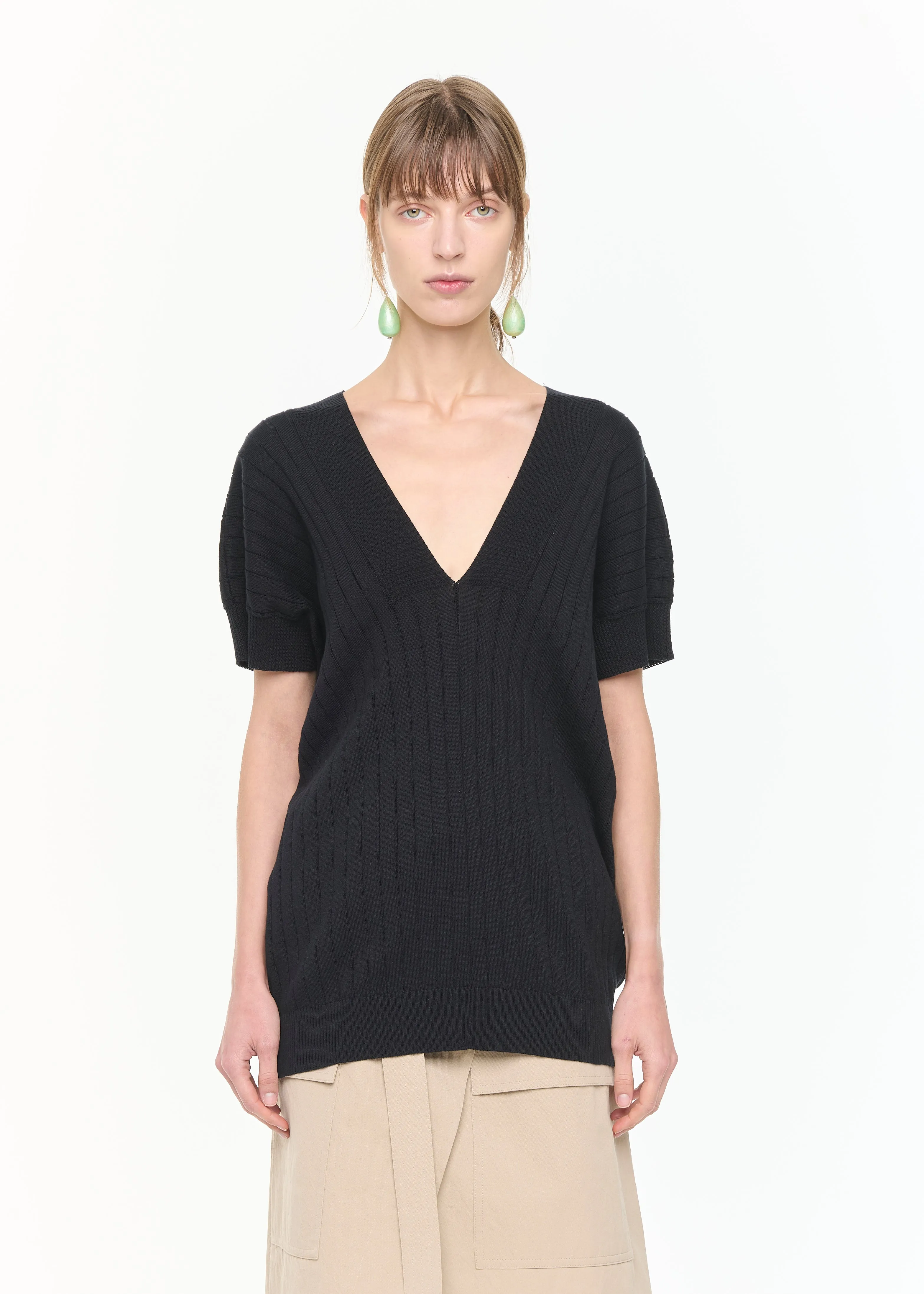 V-NECK-RIBBED-KNIT sold by Plan C product image thumbnail 3