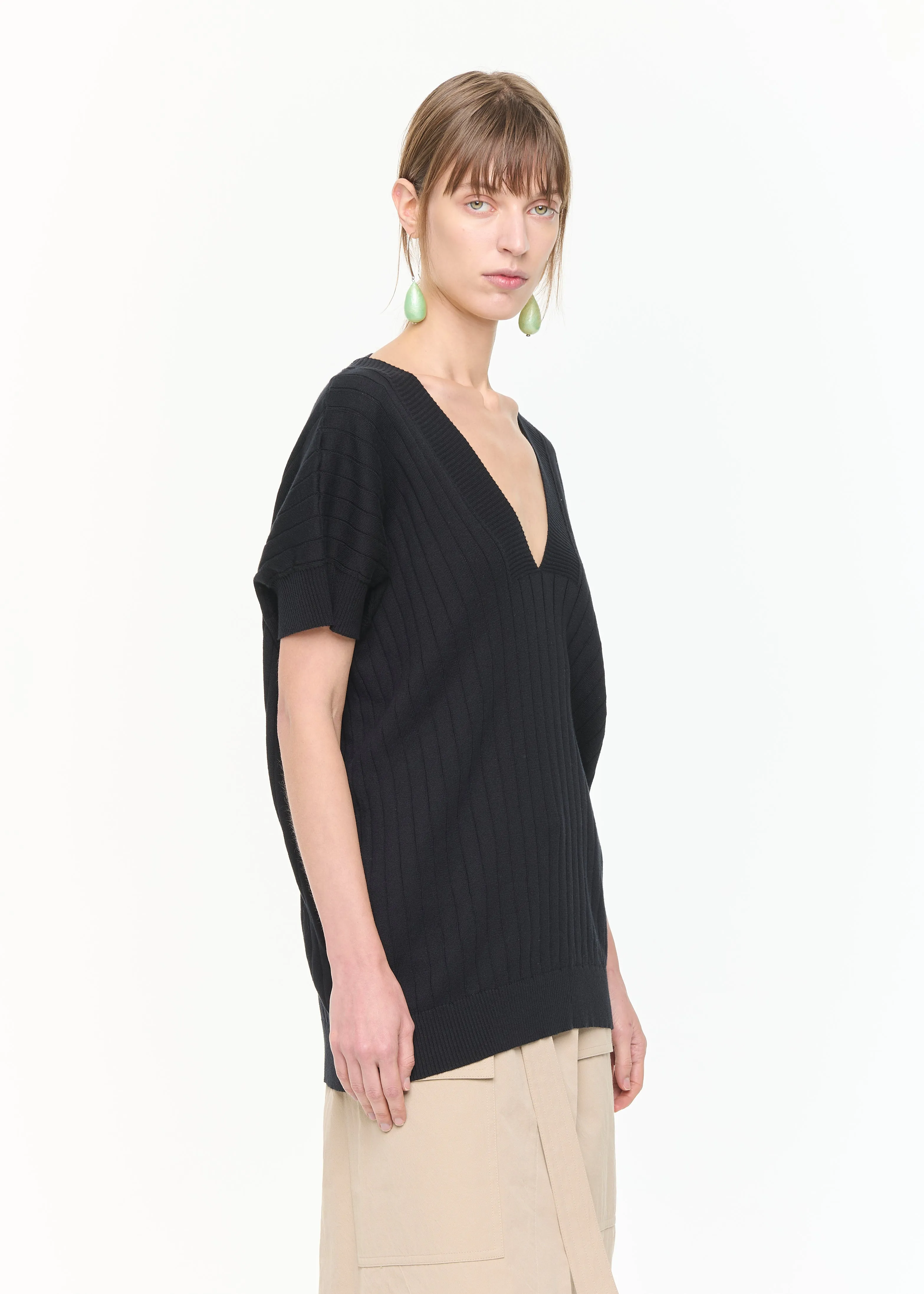 V-NECK-RIBBED-KNIT sold by Plan C product image thumbnail 4