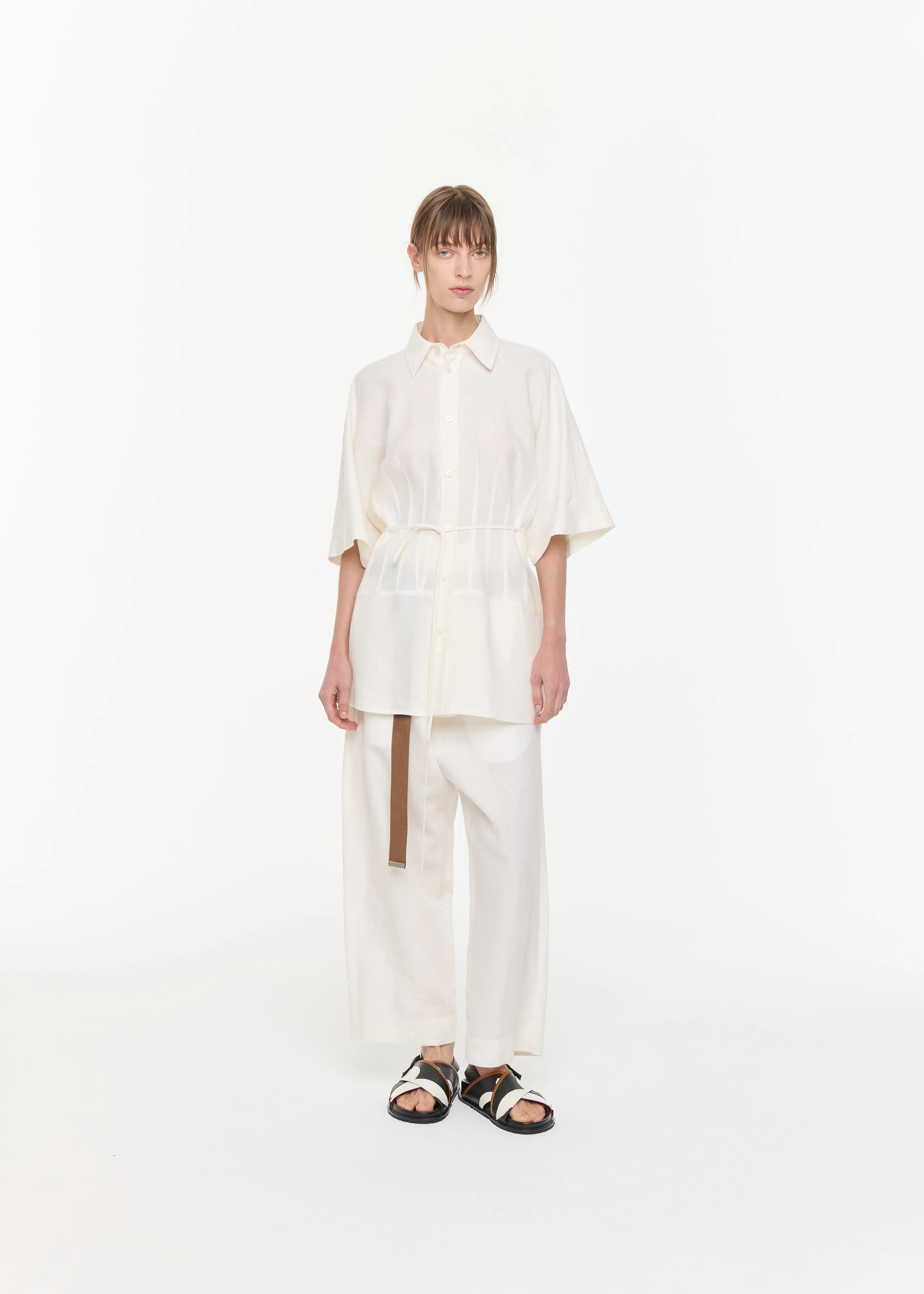 LINEN SHIRT WITH SELF TIE BELT sold by Plan C product image thumbnail 2