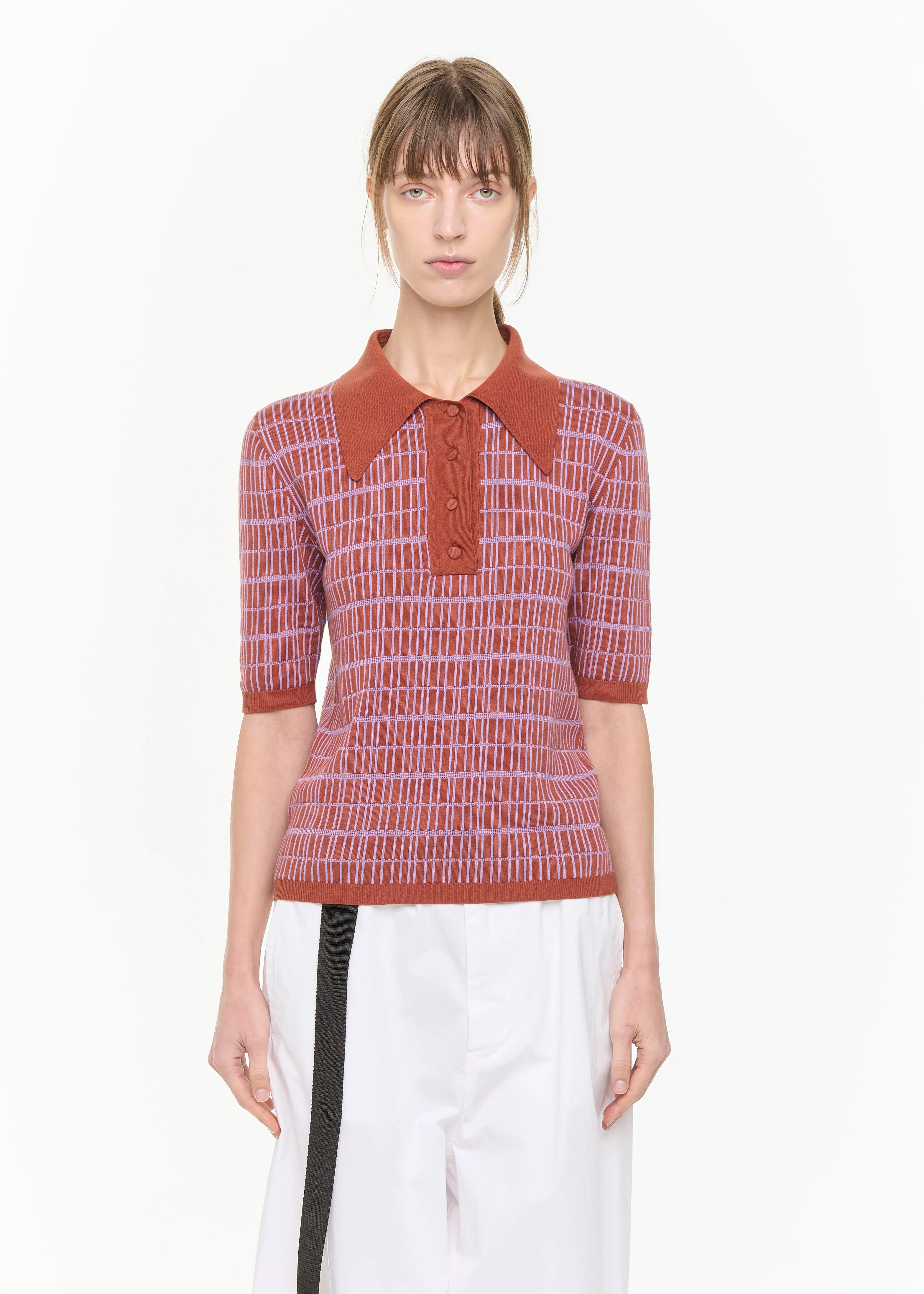 JAQUARD KNITTED POLO sold by Plan C product image thumbnail 2