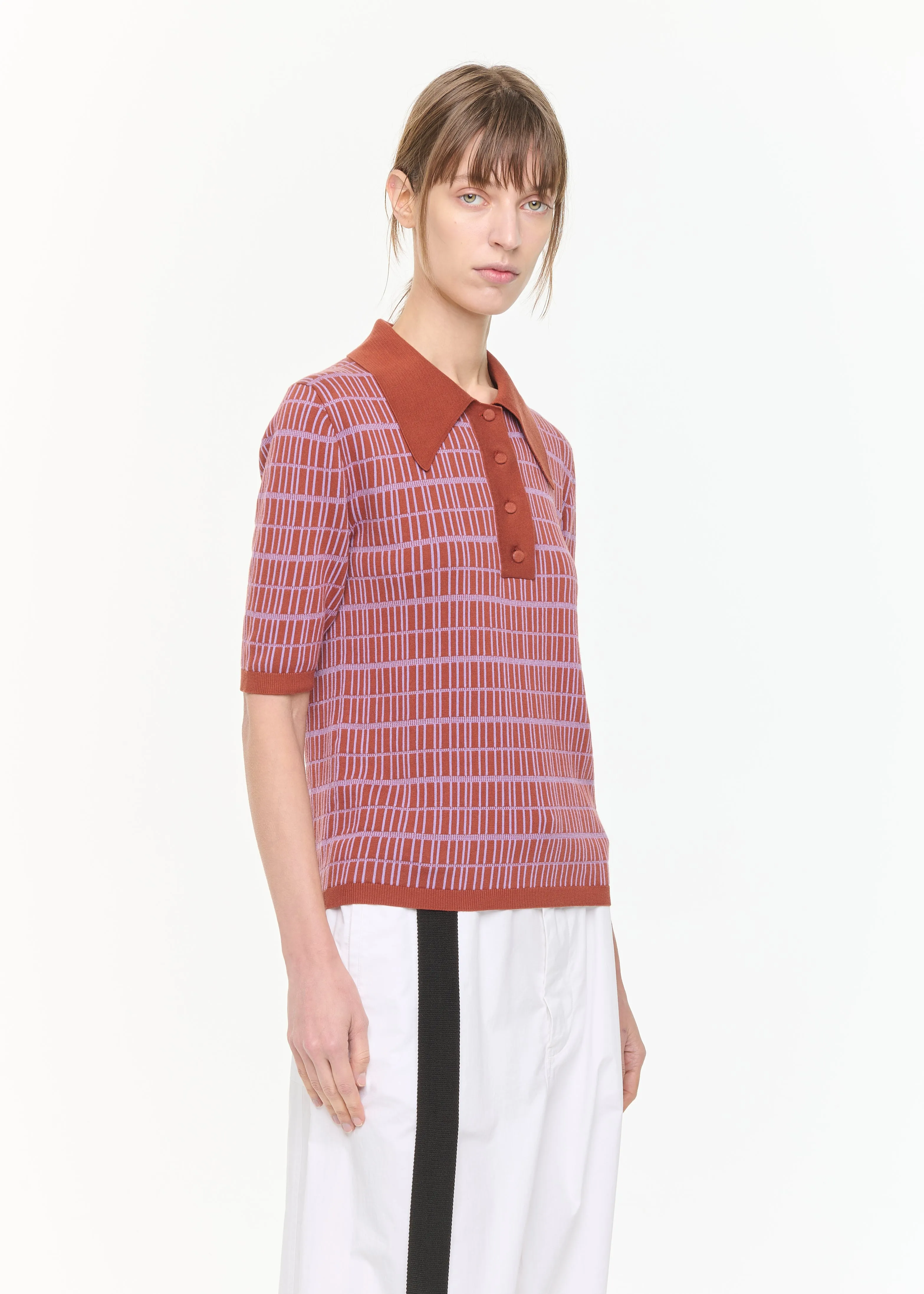 JAQUARD KNITTED POLO sold by Plan C product image thumbnail 3