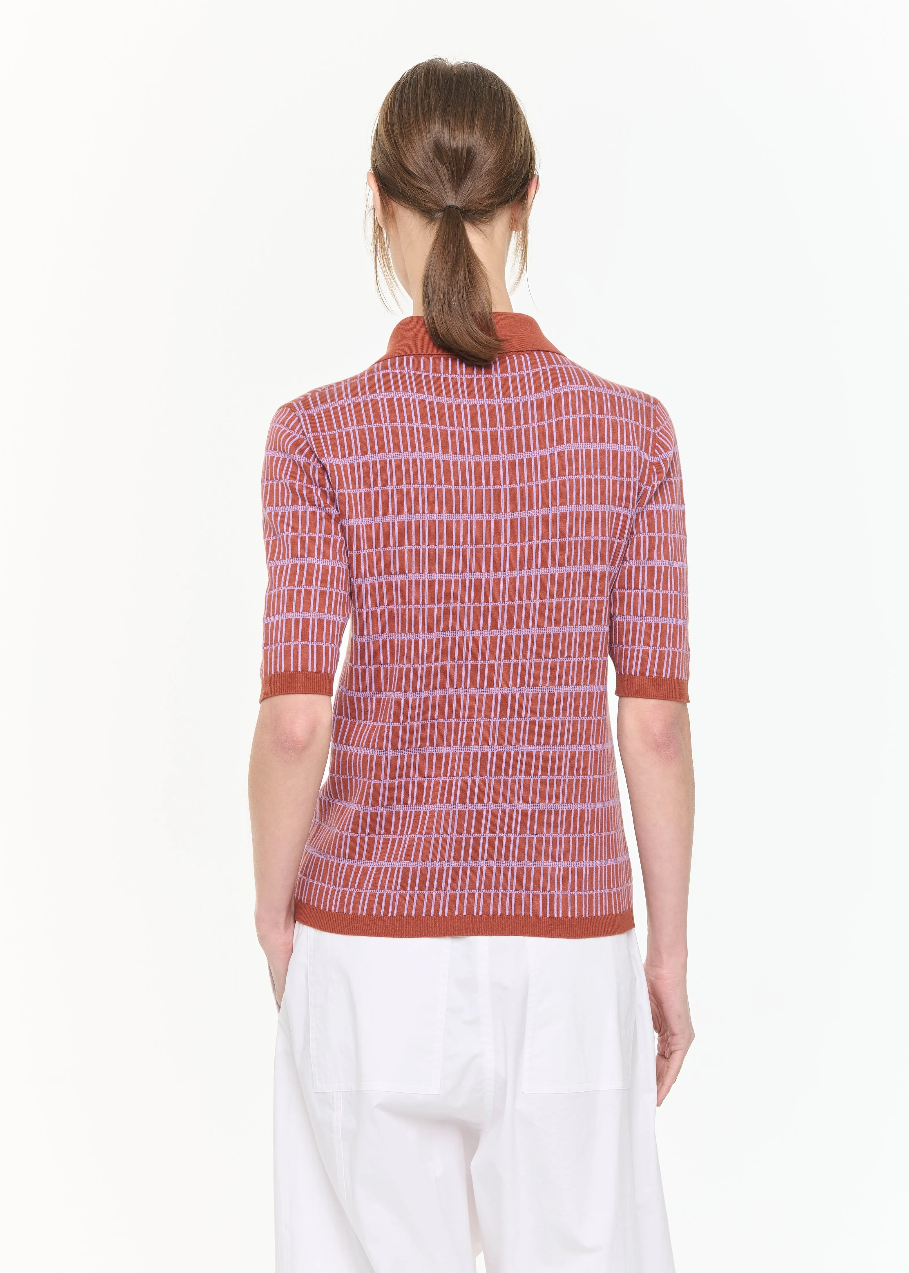 JAQUARD KNITTED POLO sold by Plan C product image thumbnail 4