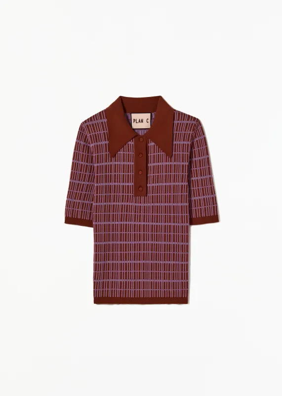 JAQUARD KNITTED POLO sold by Plan C