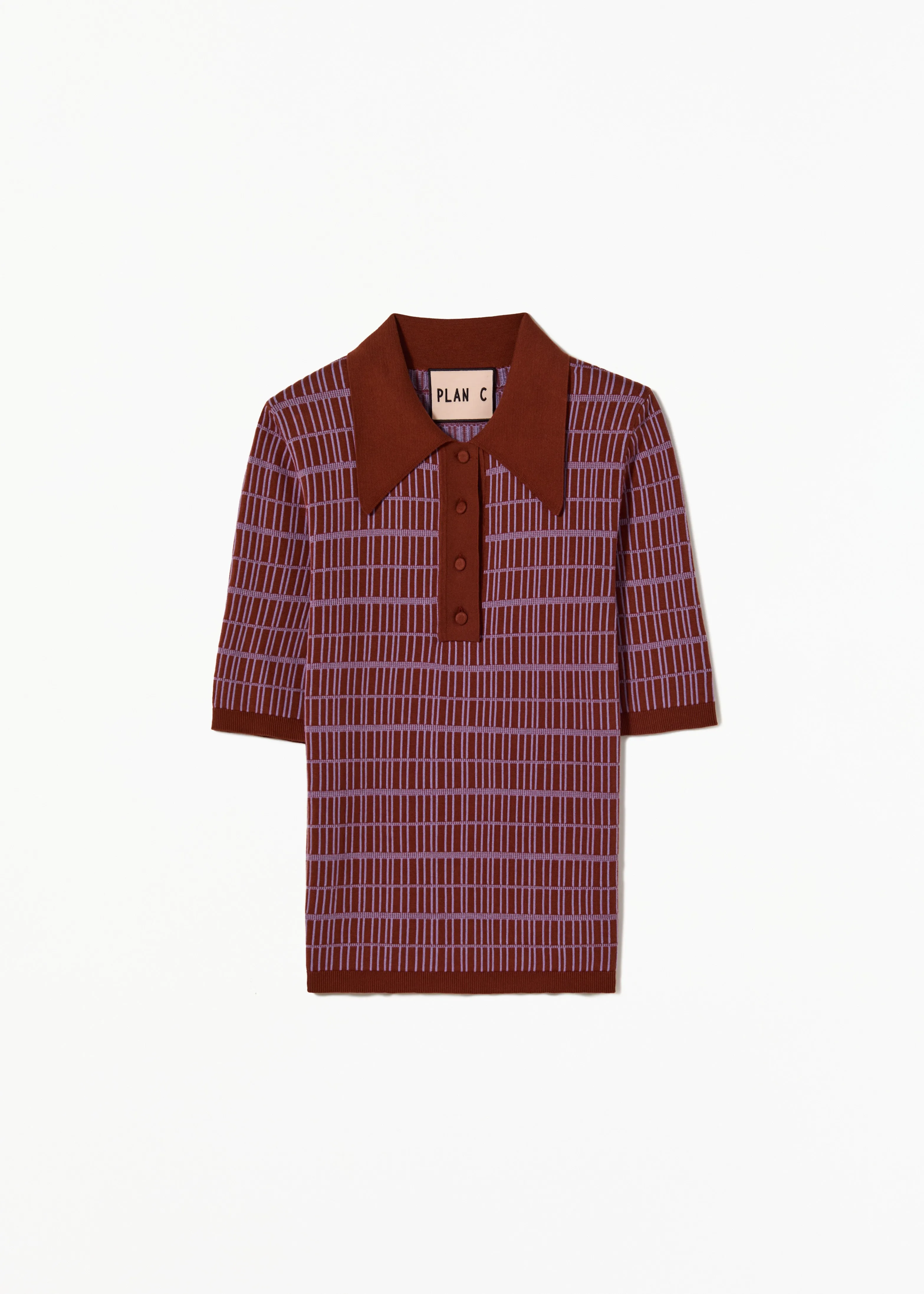 JAQUARD KNITTED POLO sold by Plan C