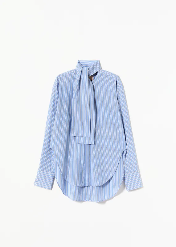 STRIPED COTTON SHIRT WITH SCARF made by Plan C