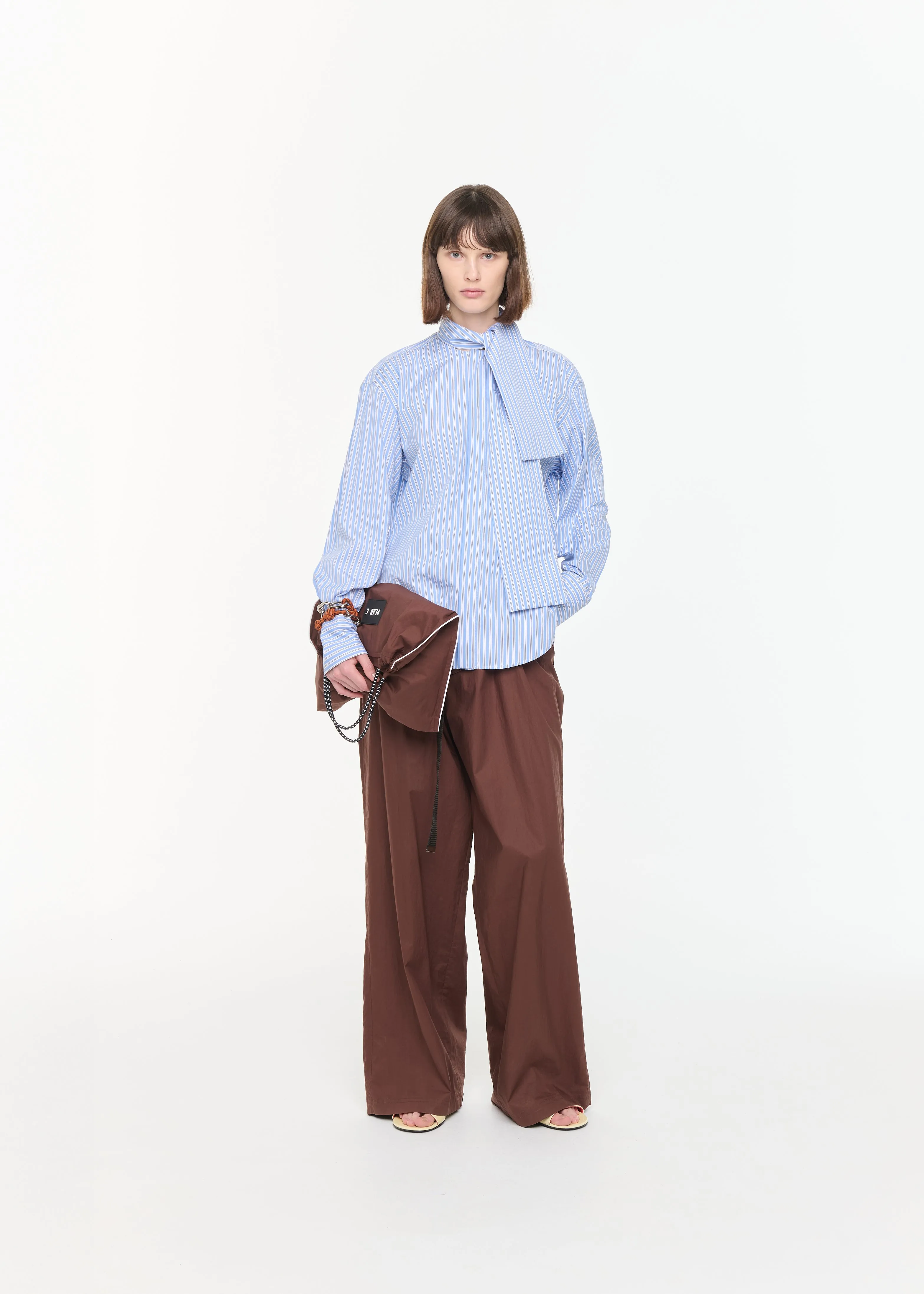 STRIPED COTTON SHIRT WITH SCARF sold by Plan C product image thumbnail 2