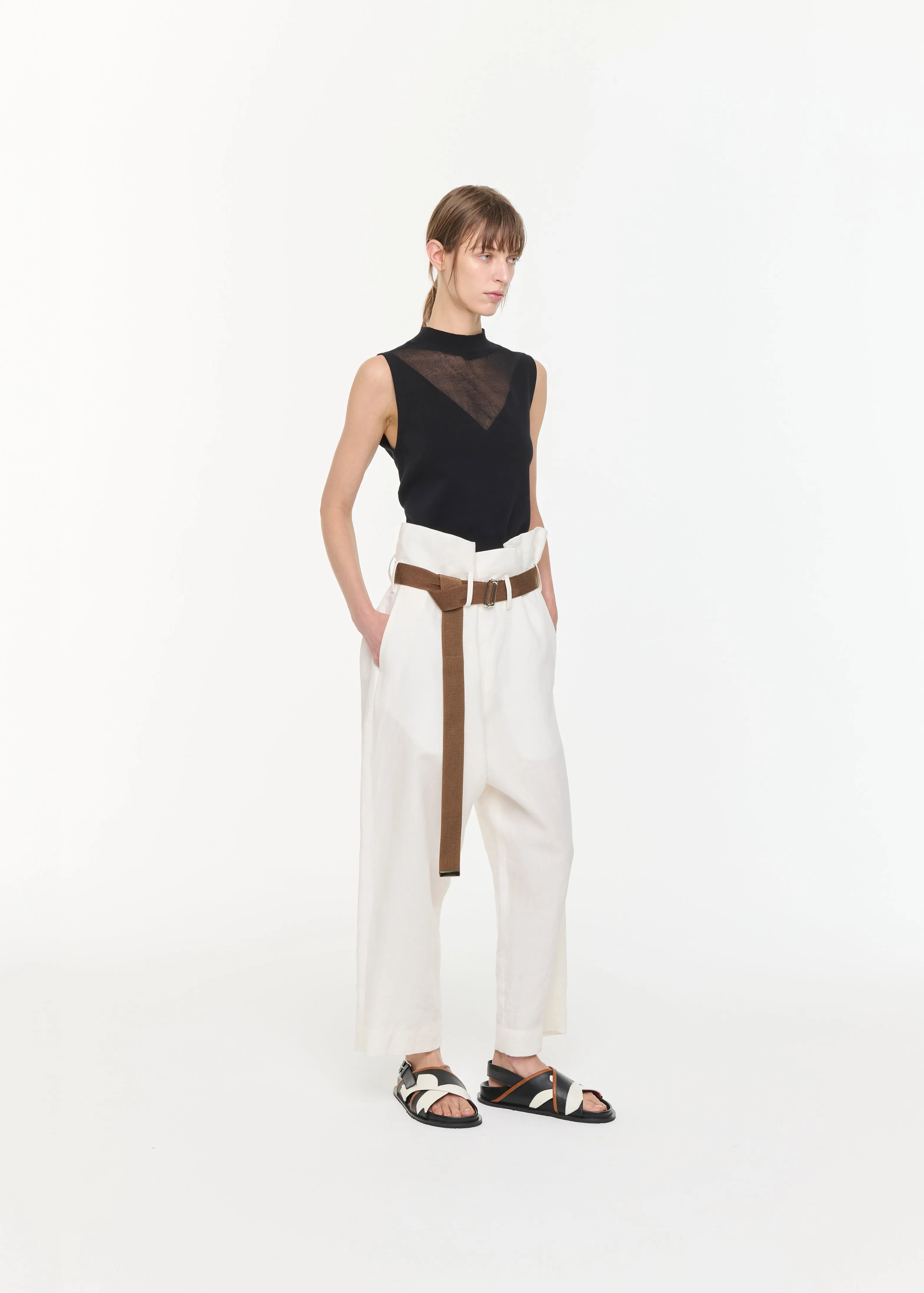 LINEN HIGH WAIST TROUSERS sold by Plan C product image thumbnail 3