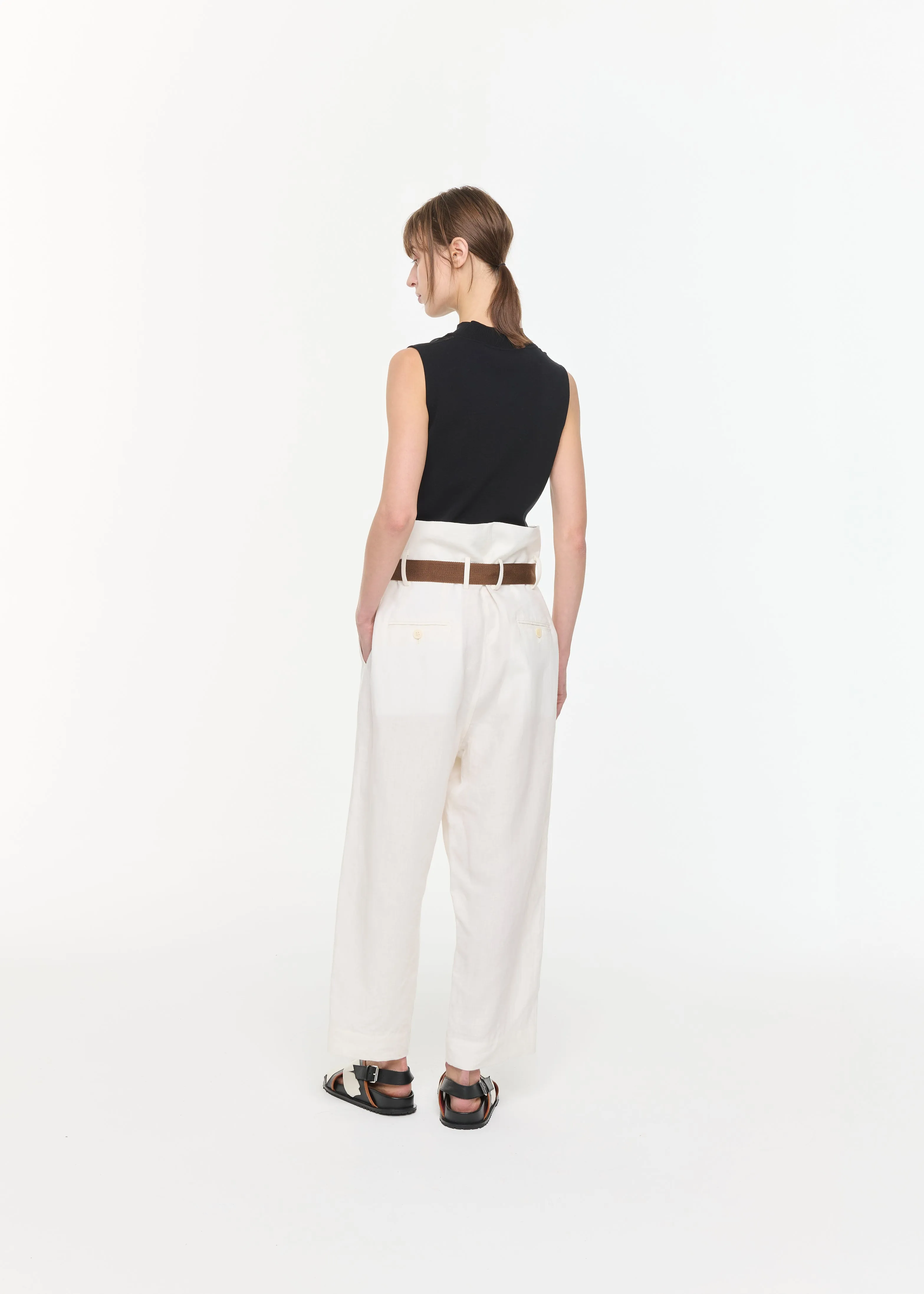 LINEN HIGH WAIST TROUSERS sold by Plan C product image thumbnail 5