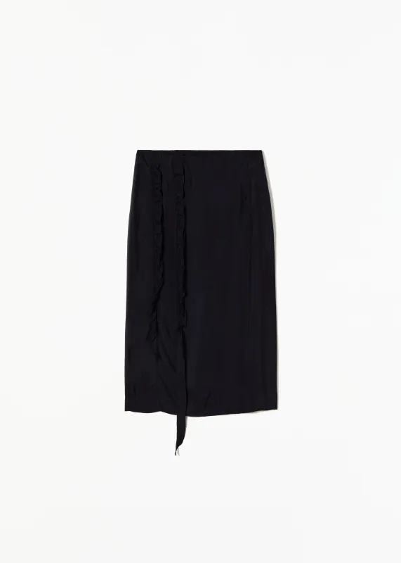 BLUE BLACK MIDI SKIRT WITH RUFFLES made by Plan C