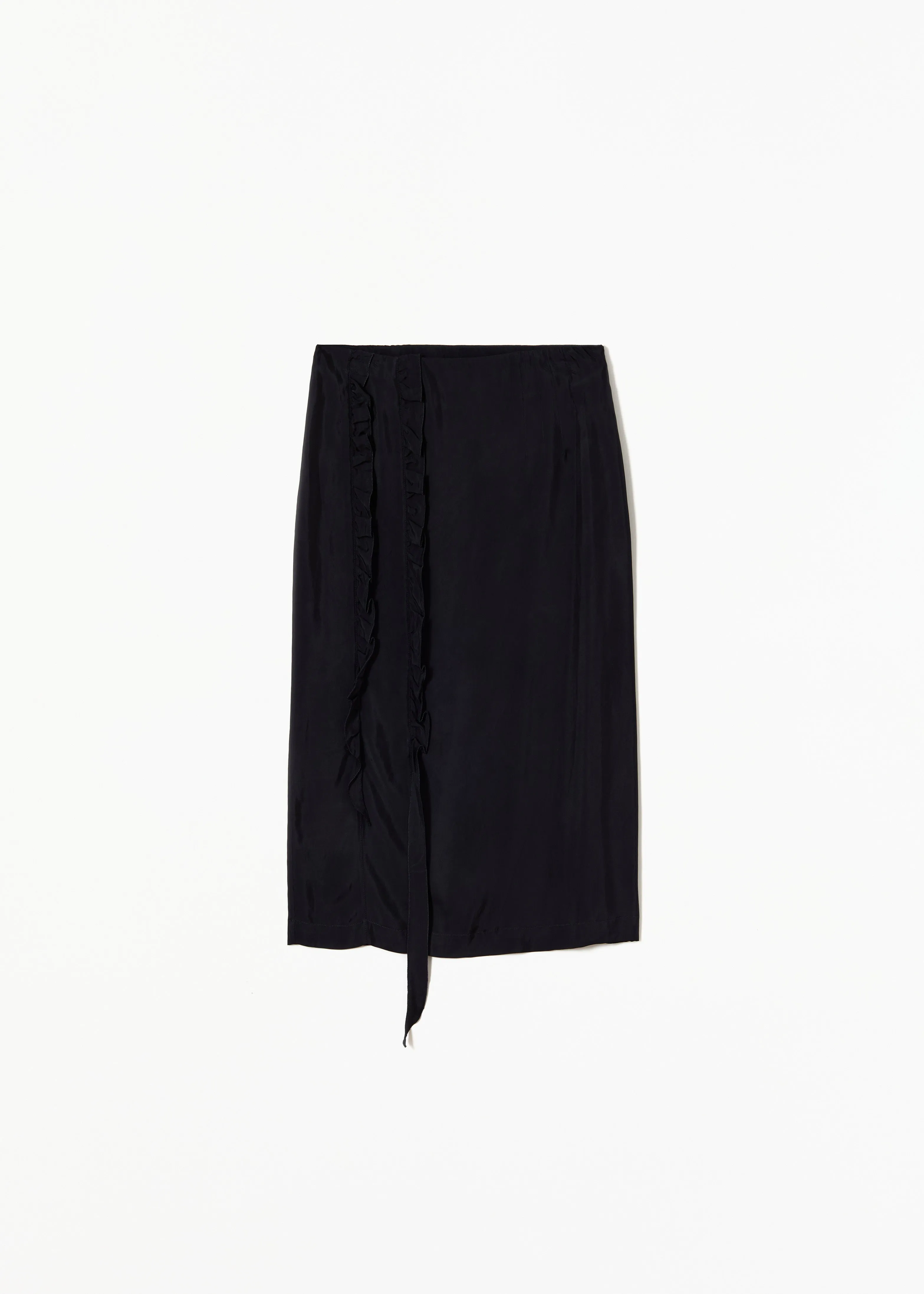 BLUE BLACK MIDI SKIRT WITH RUFFLES sold by Plan C