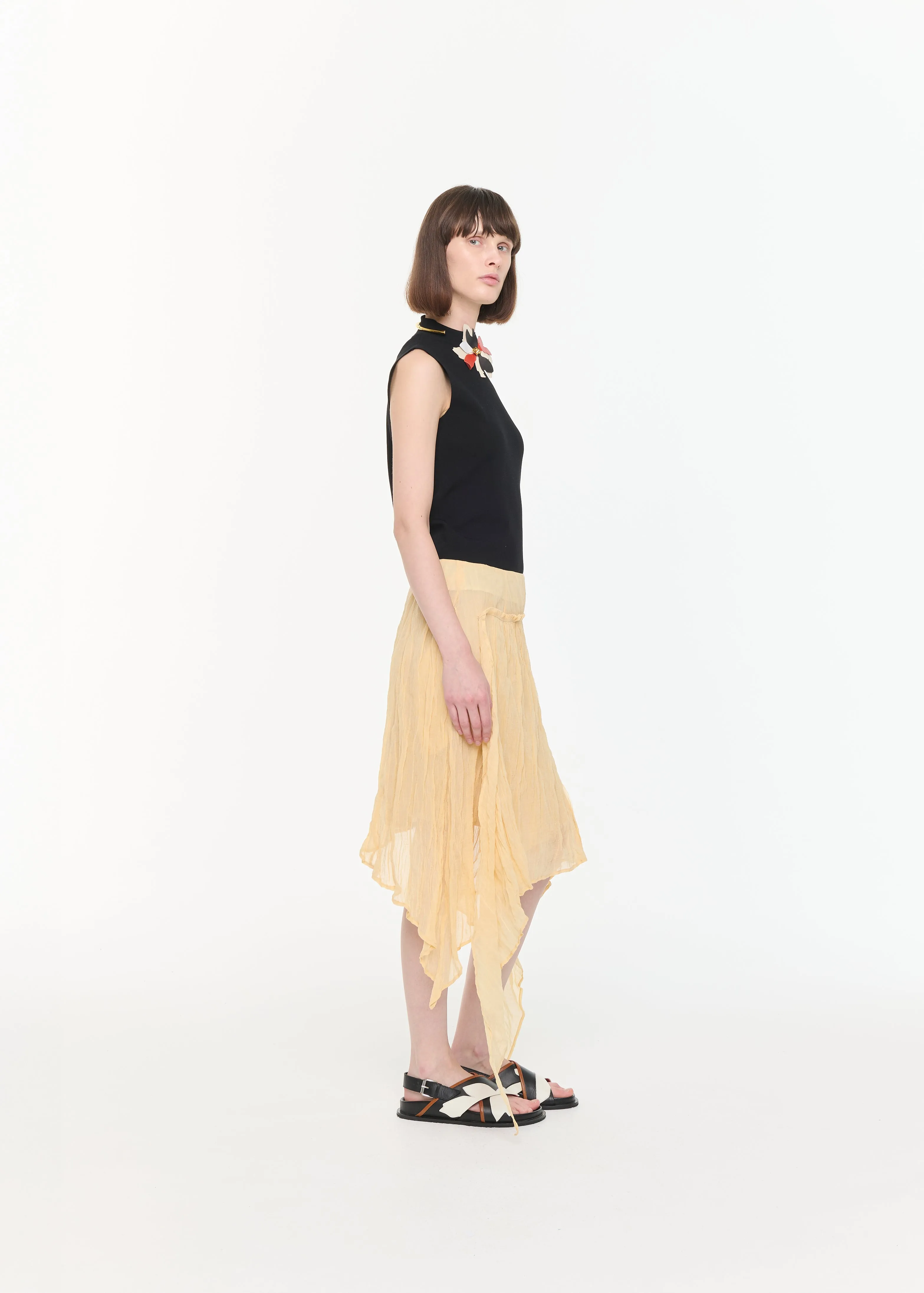 CRINKLED COTTON ASYMMETRIC SKIRT sold by Plan C product image thumbnail 4