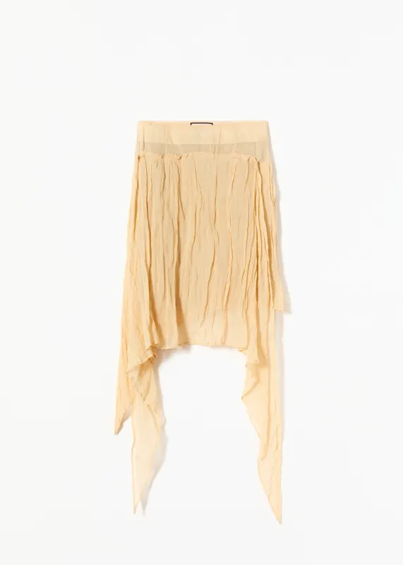 CRINKLED COTTON ASYMMETRIC SKIRT made by Plan C